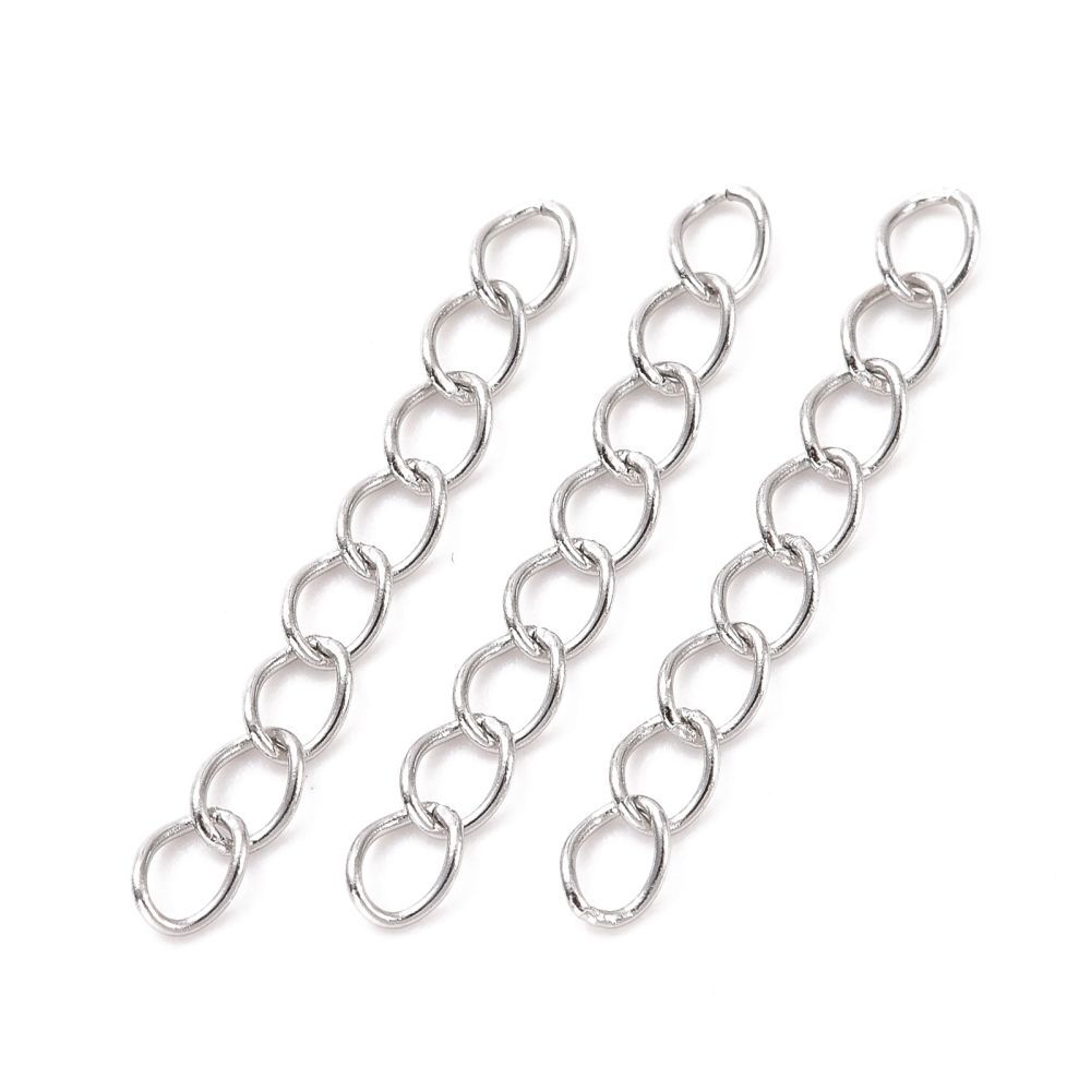 Verlengketting zilver (RVS)