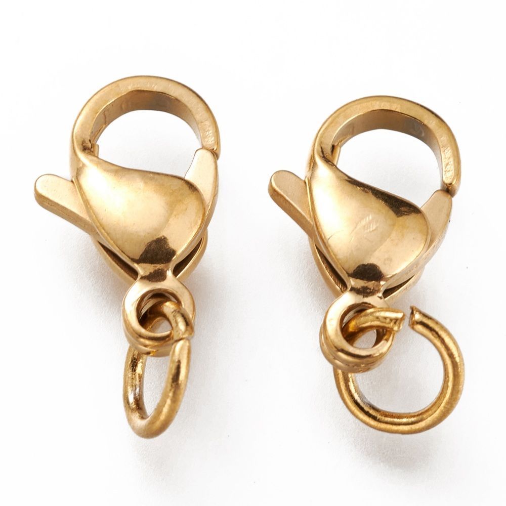 Karabijnslotje goud 11 mm goud (RVS)