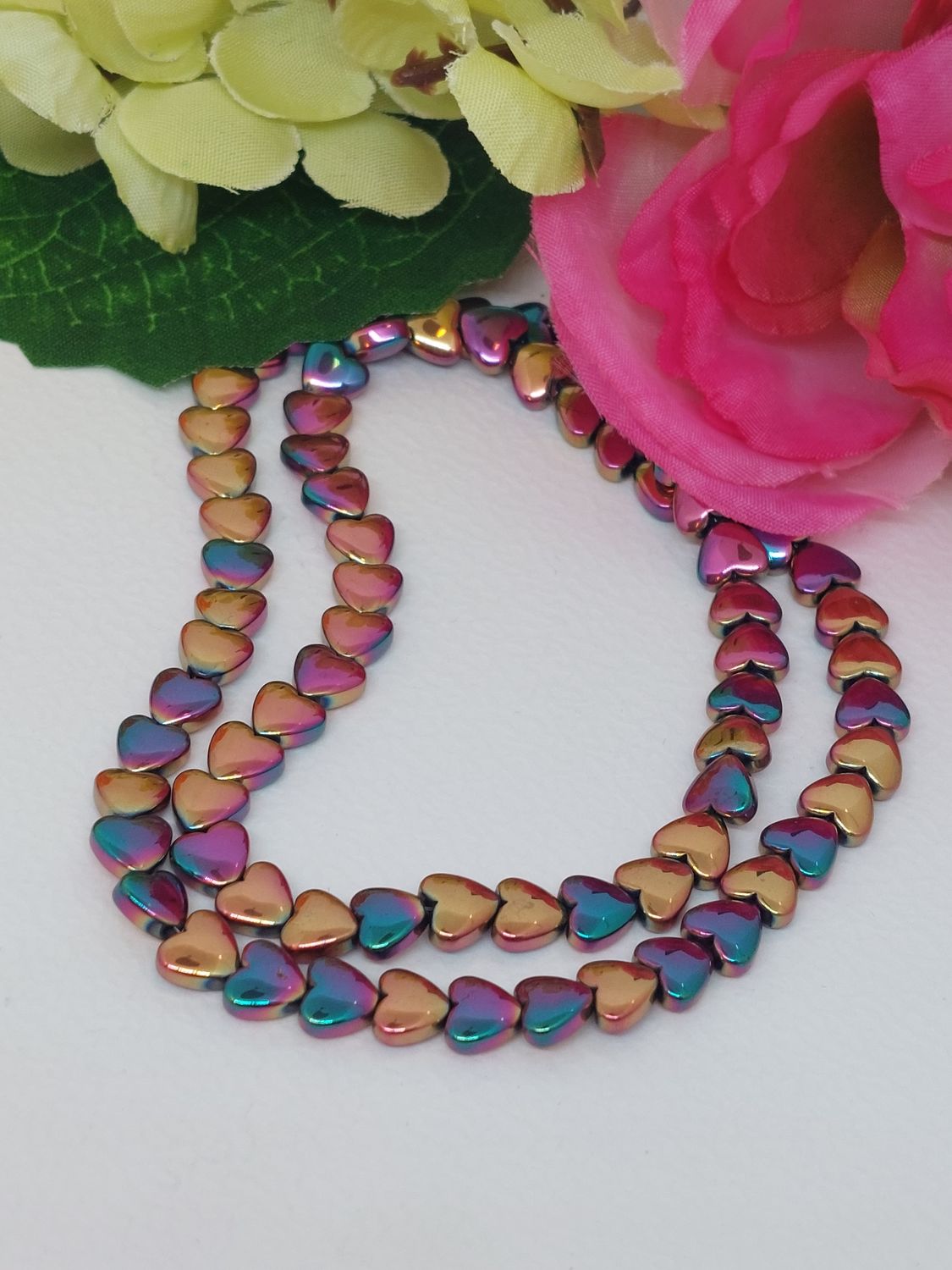 Hartje kraal rose/blue