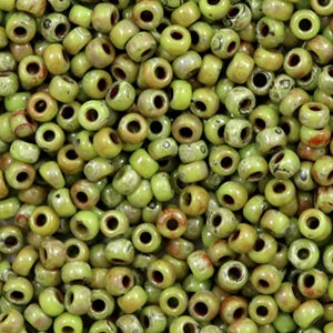 Miyuki rocailles Opaque picasso chartreuse green 8-4515 8/0 (3mm)