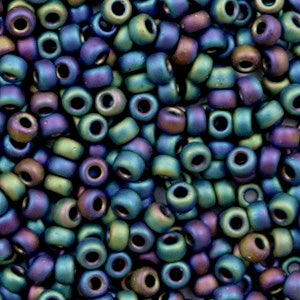 Miyuki rocailles Opaque matte AB black 8-401fr 8/0 (3mm)
