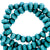 HOUTEN KRALEN ROND 6MM CYAN BLUE