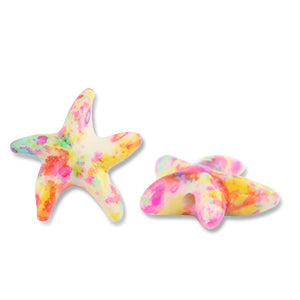 Zeester Off white-pink-yellow-blue Keramiek