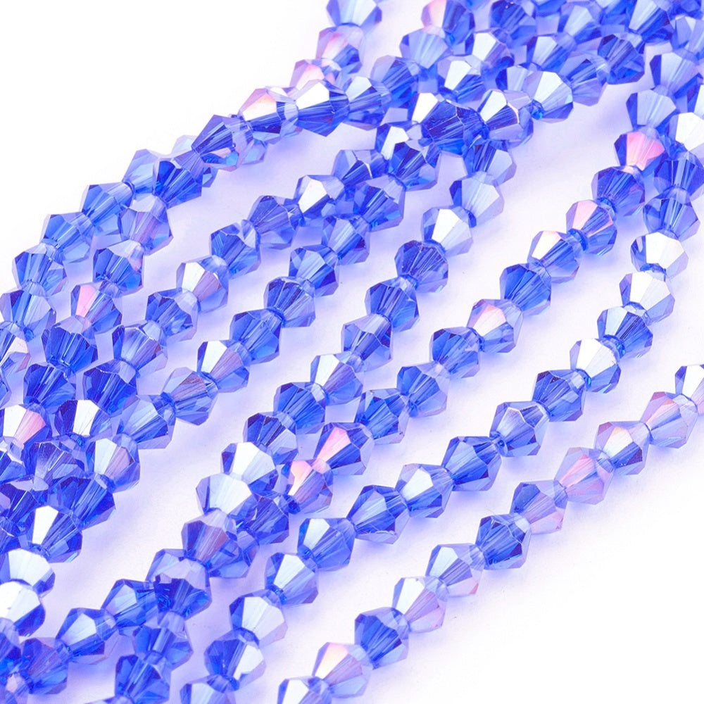 Bicone kraal Dodger blue 4mm