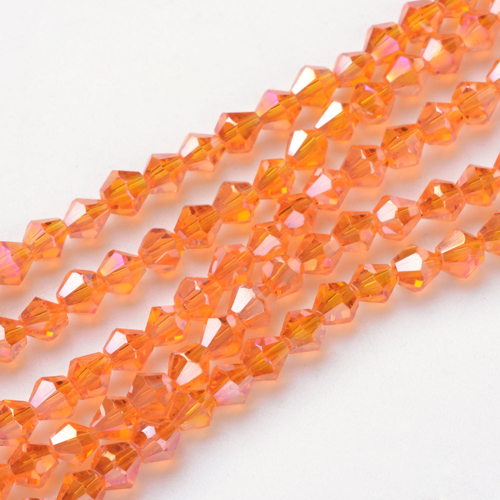 Bicone kraal Donker oranje 4mm