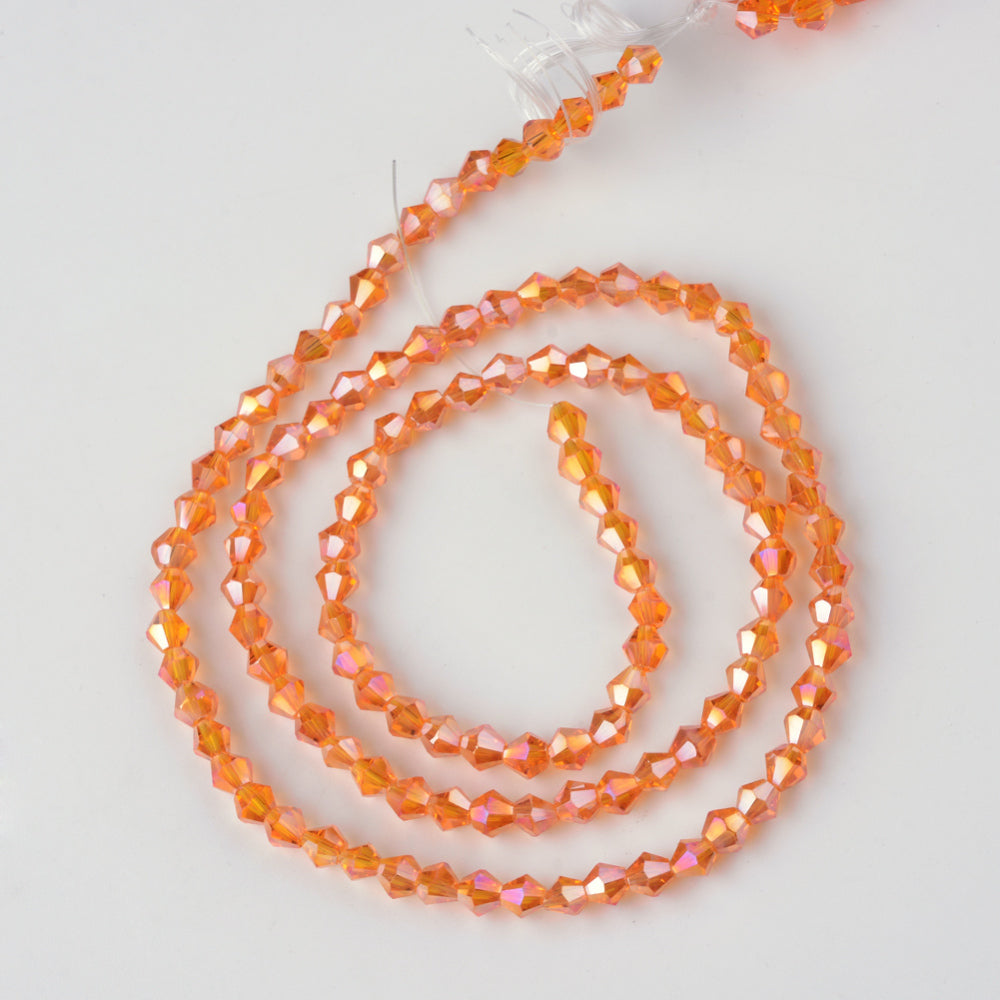 Bicone kraal Donker oranje 4mm