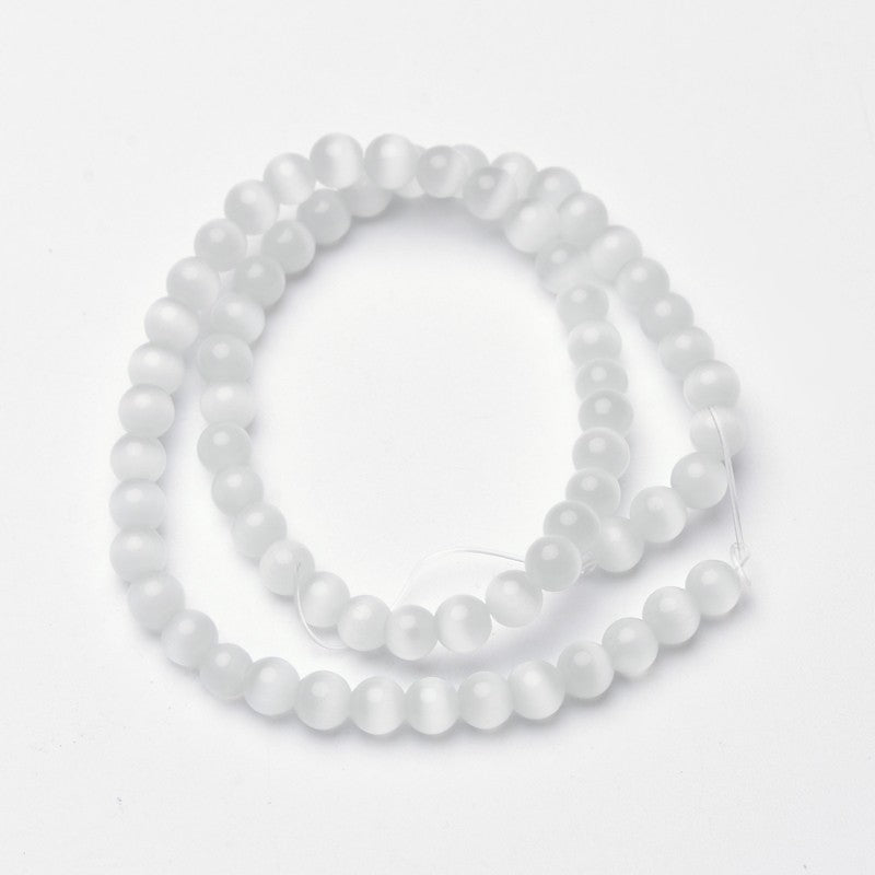 Glas kraal White 6mm