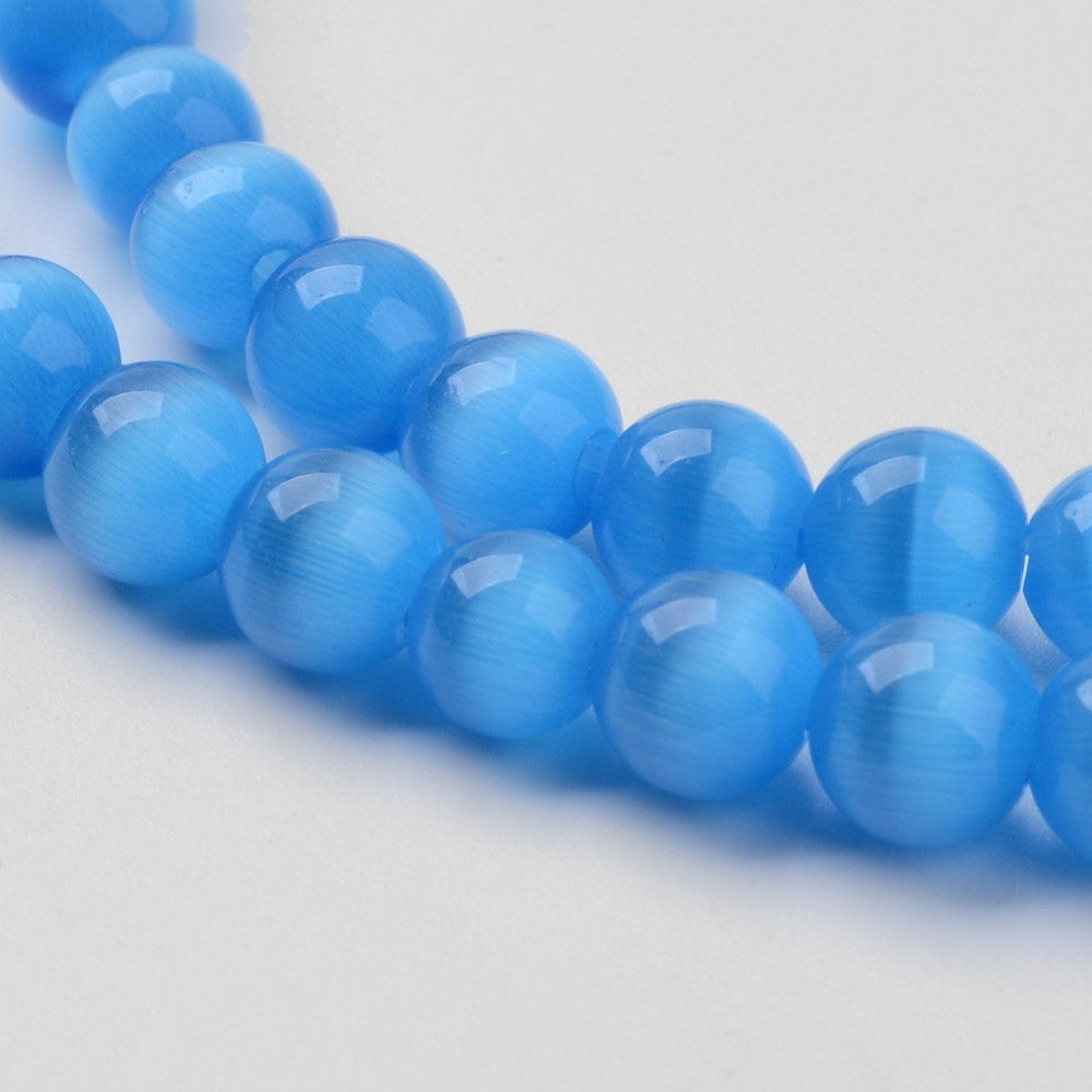 Glas kraal Deep sky blue 6mm