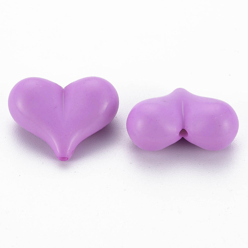 Acryl kraal hart Paars