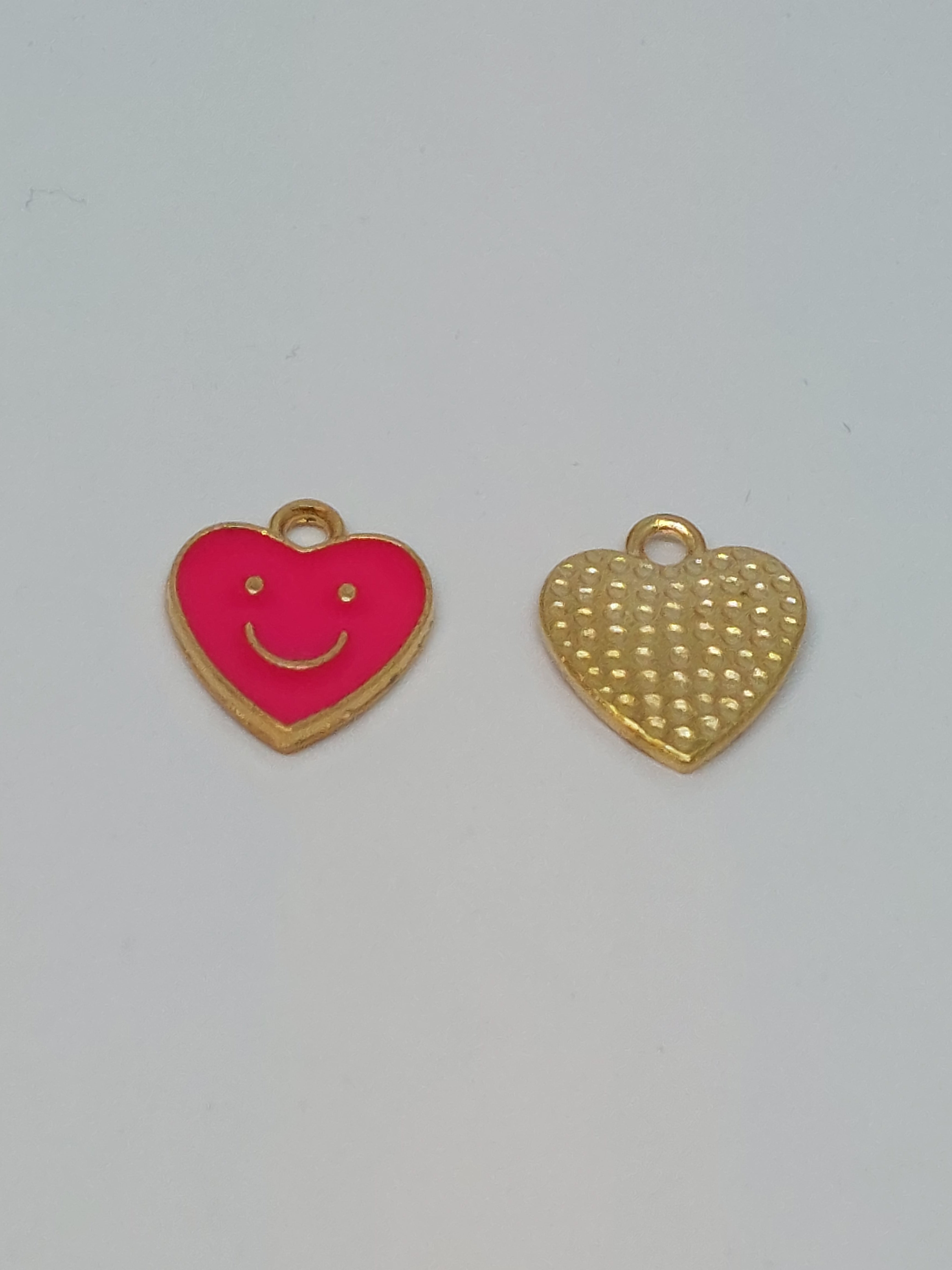 Bedel smiley hartje neon roze
