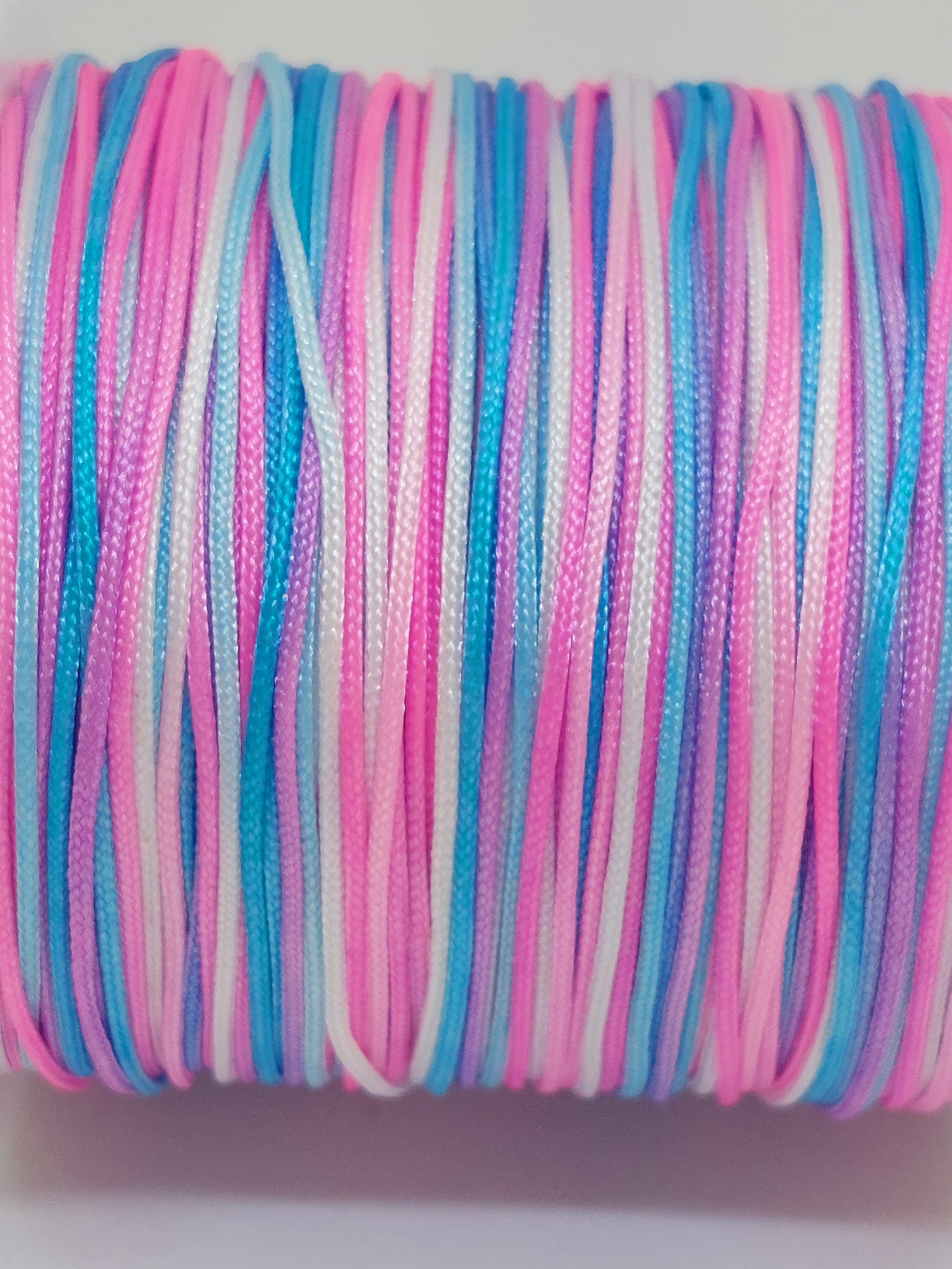 Macrame draad 0,8mm roze/blauw/lila