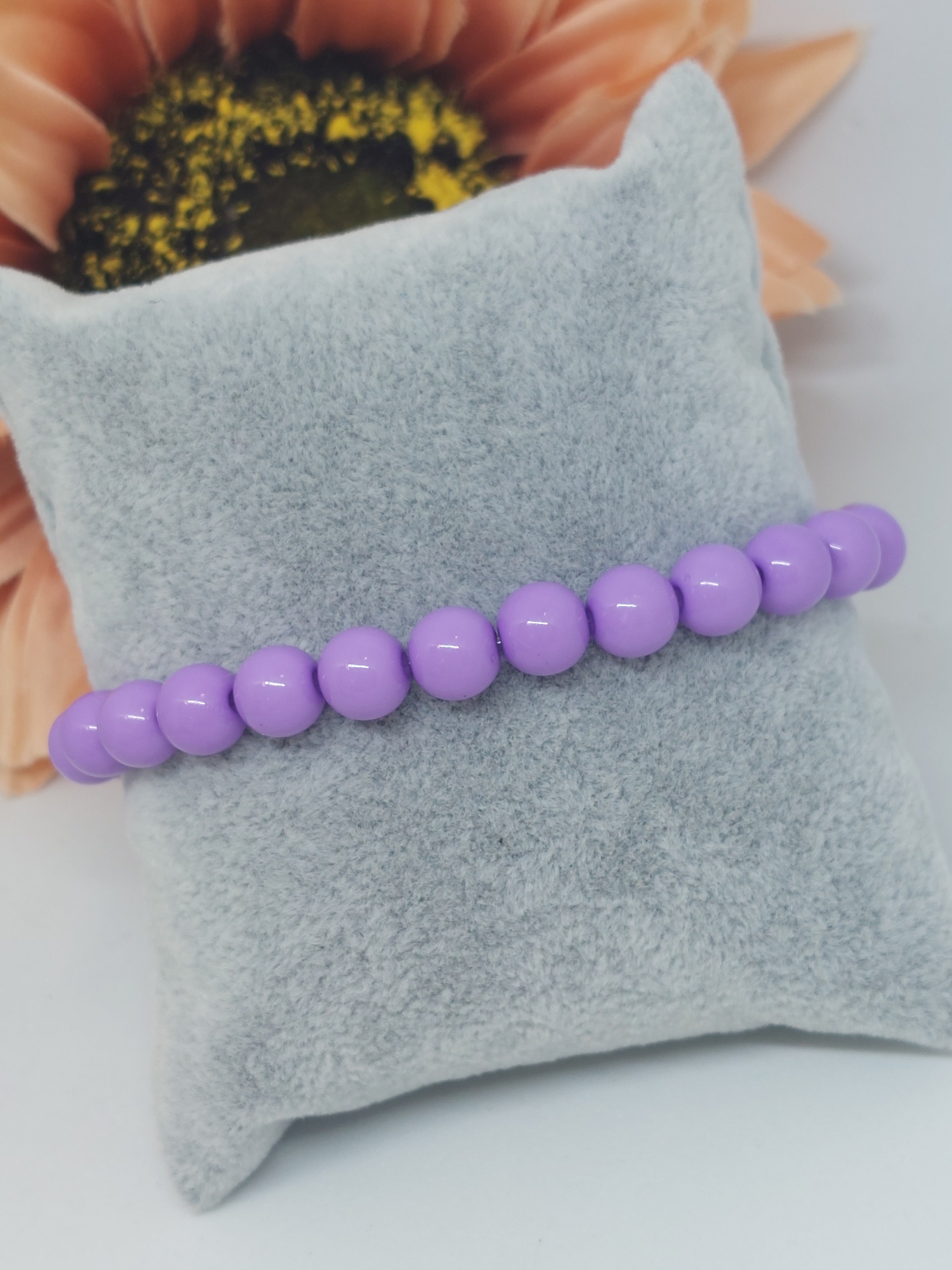 Kralen armband lila 8mm
