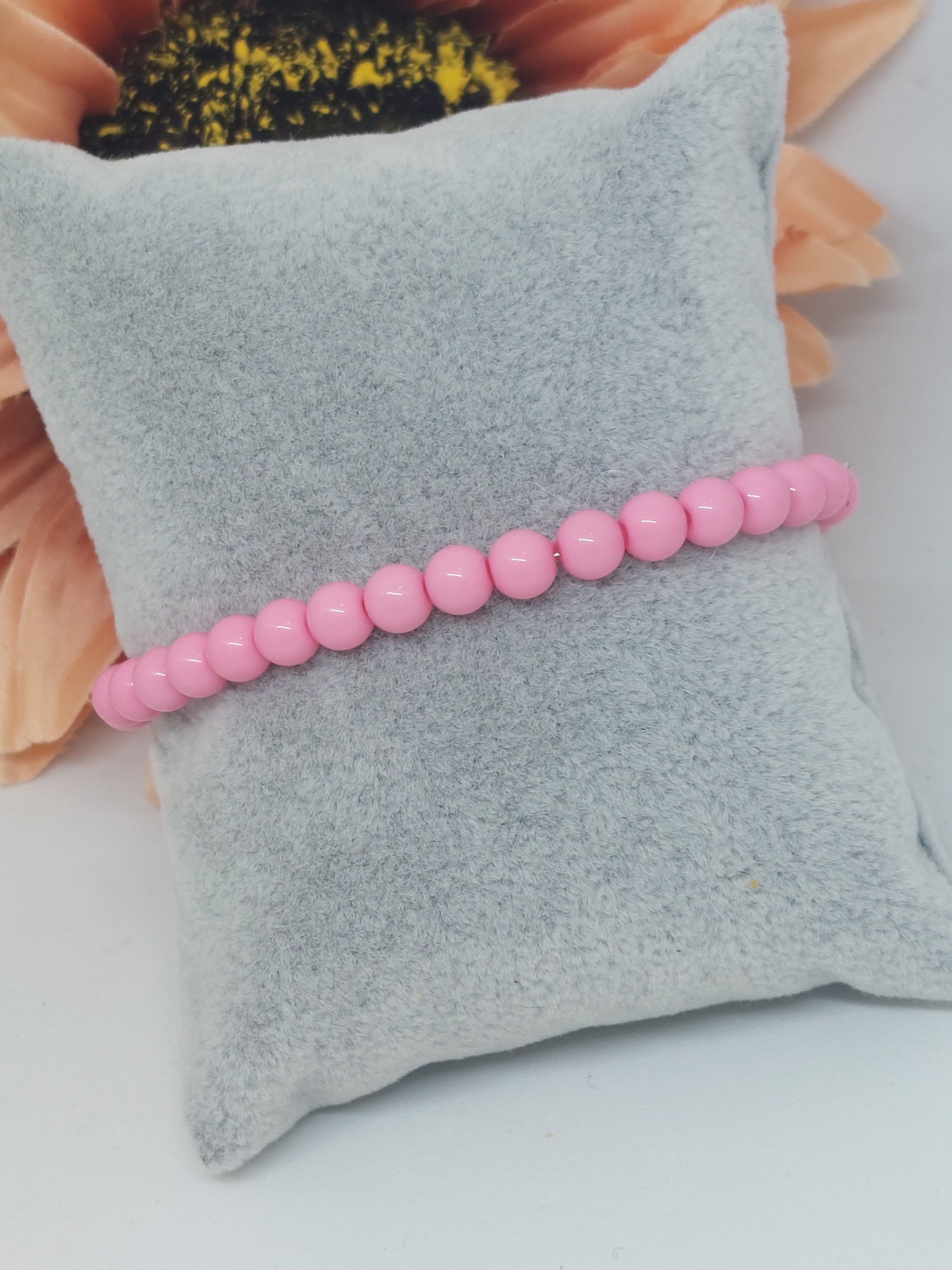 Kralen armband roze 6mm