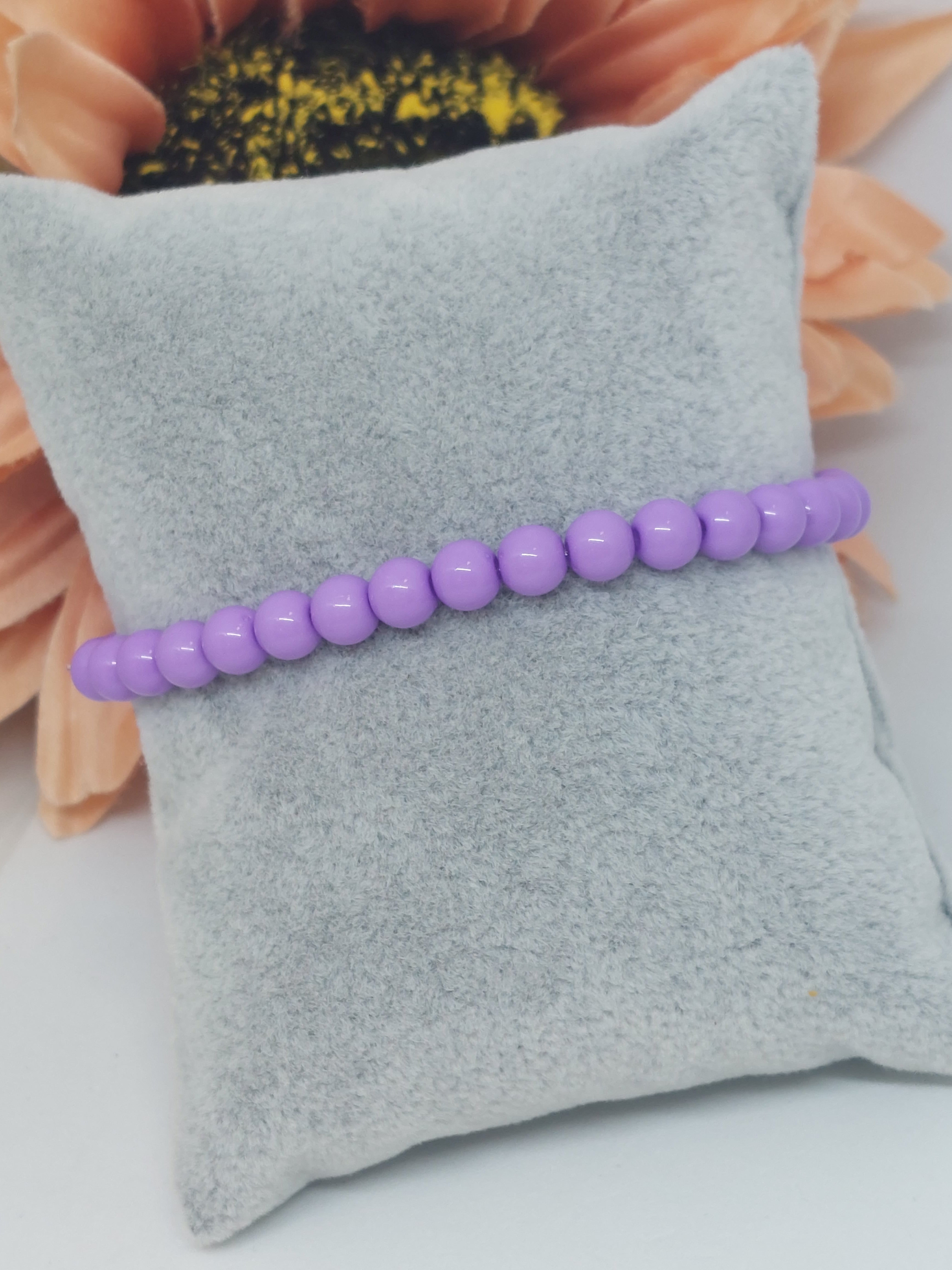 Kralen armband lila (6mm)
