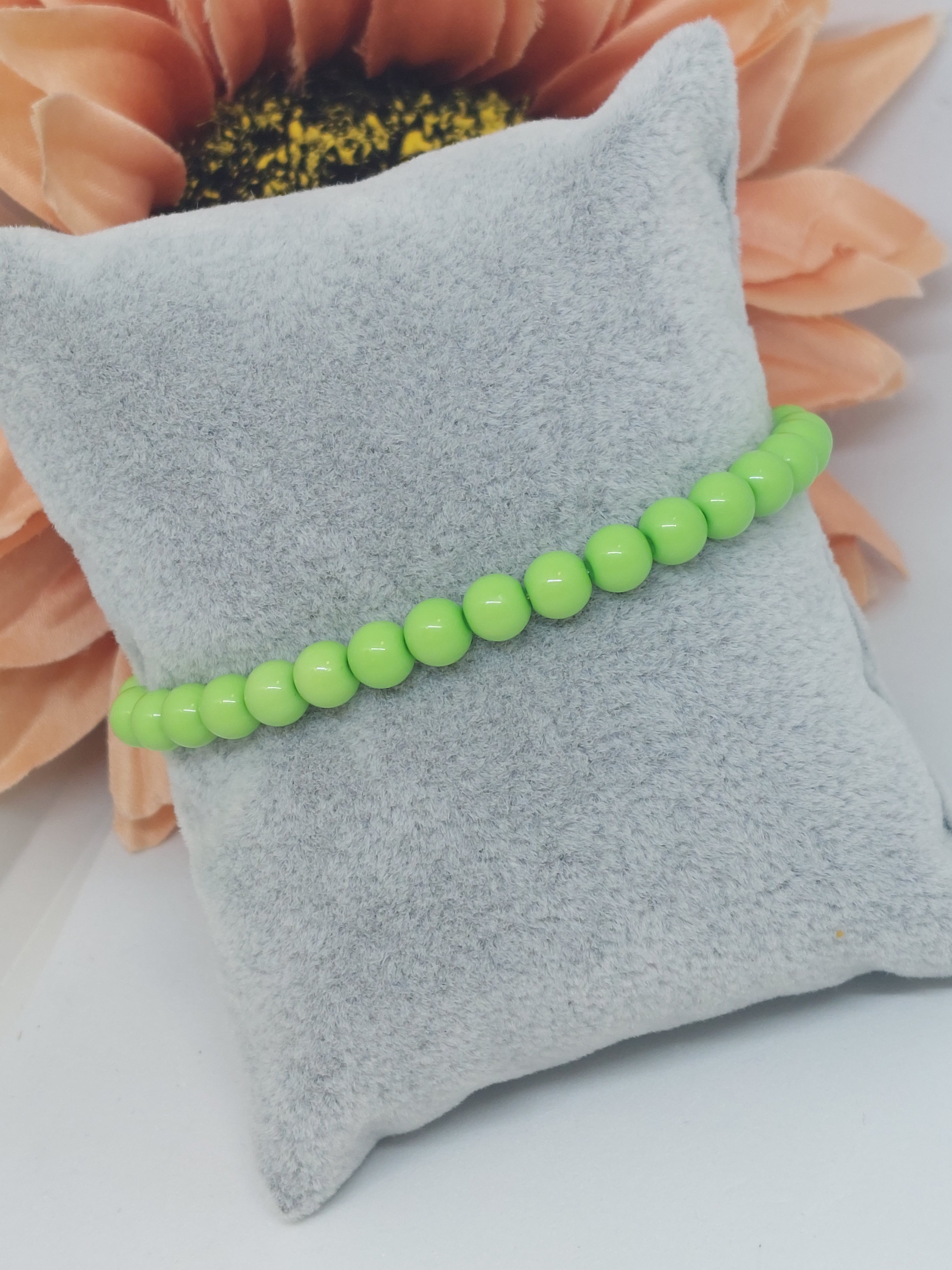 Kralen armband groen (6mm)