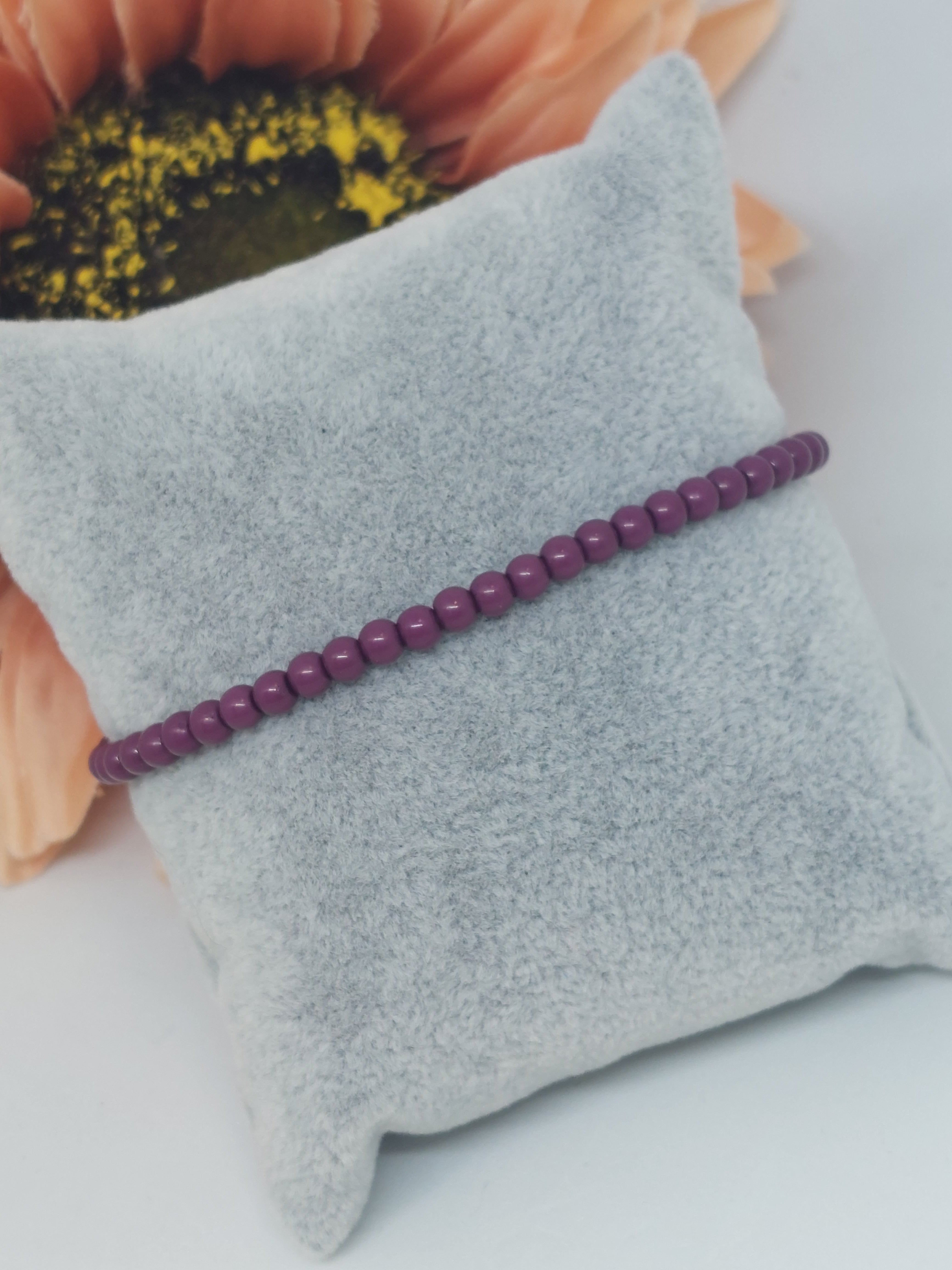 Kralen armband paars (4mm)