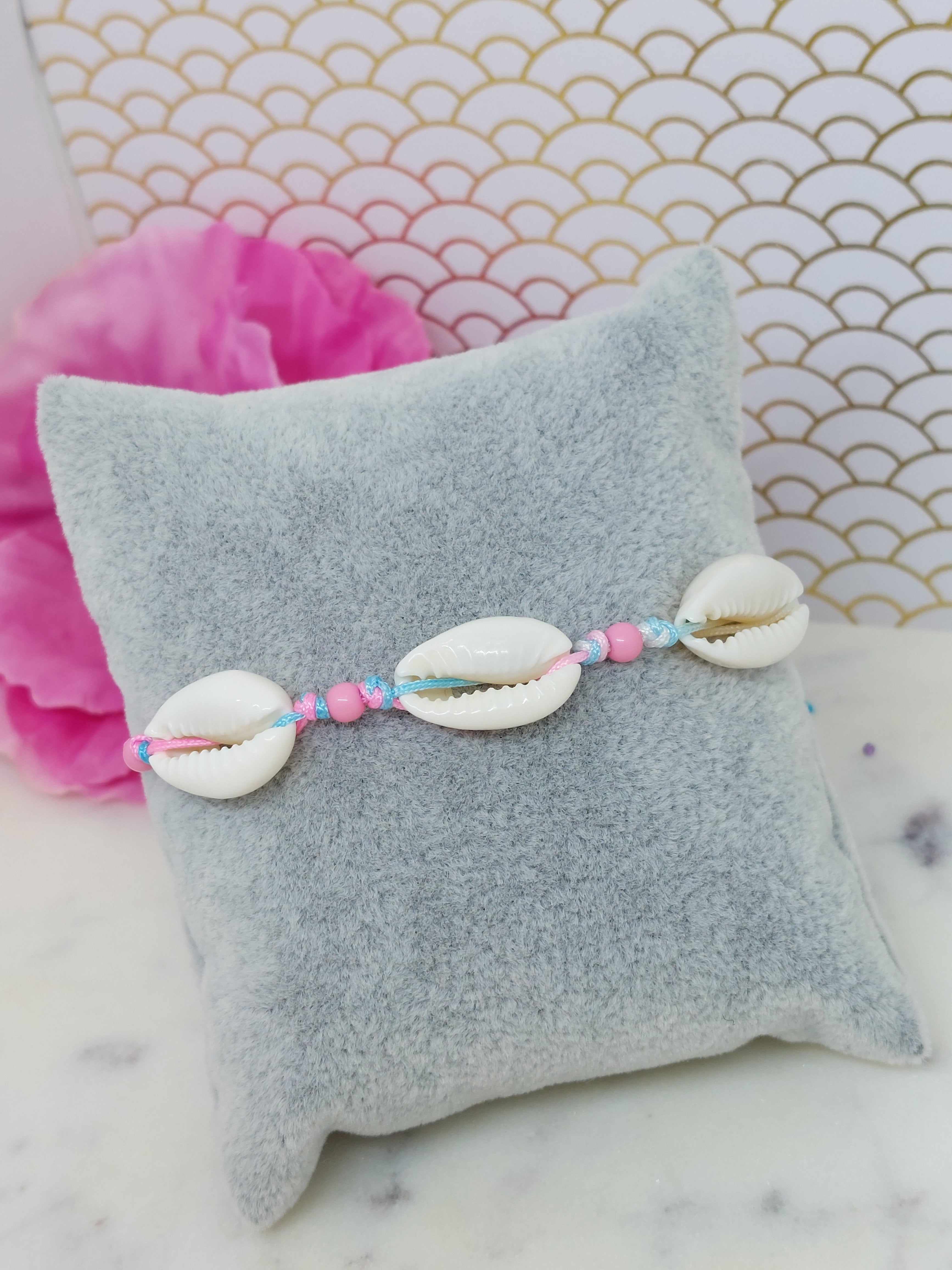 Schelp armband (roze)