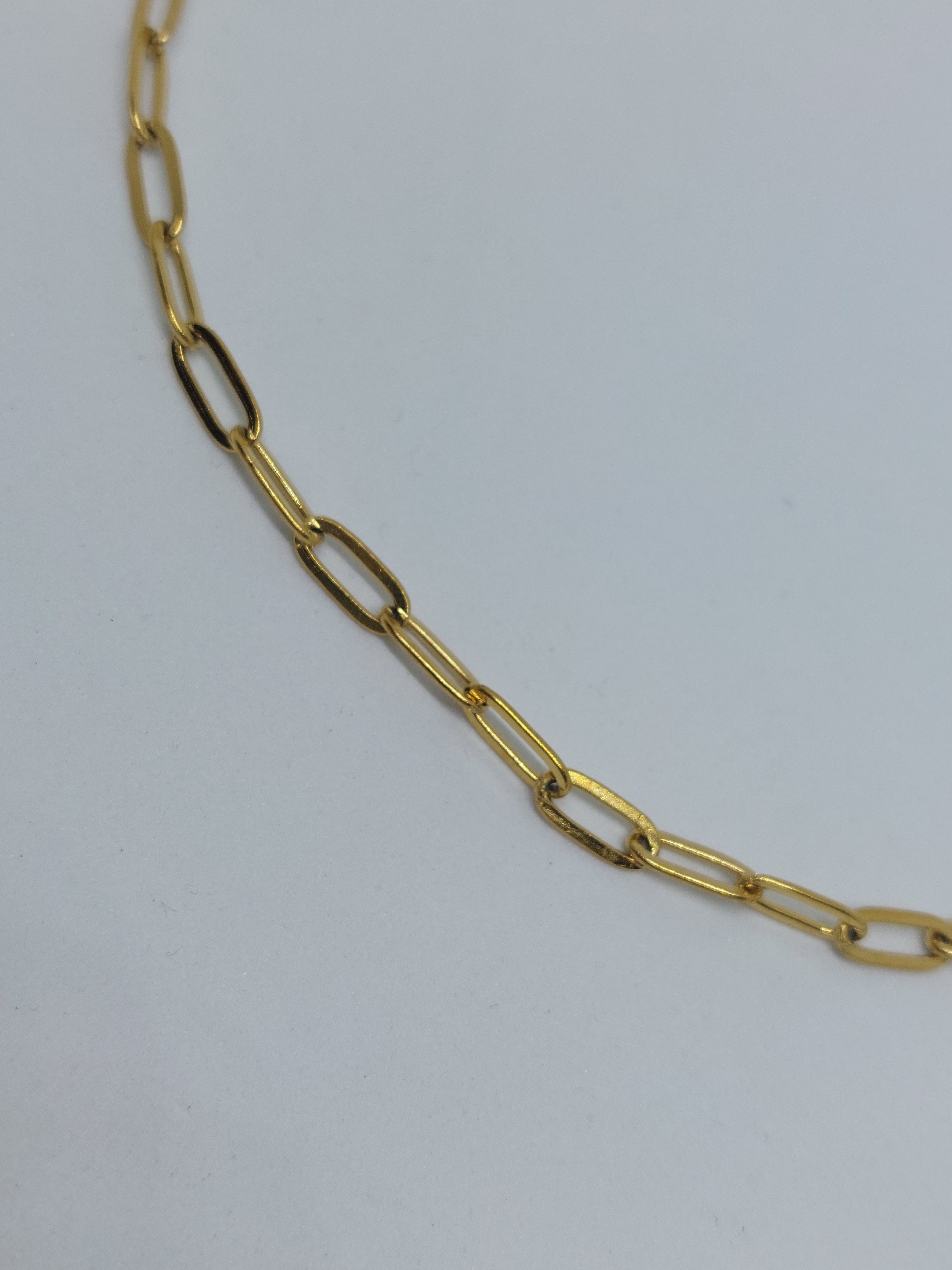 Ketting paperclip goudkleurig (RVS)