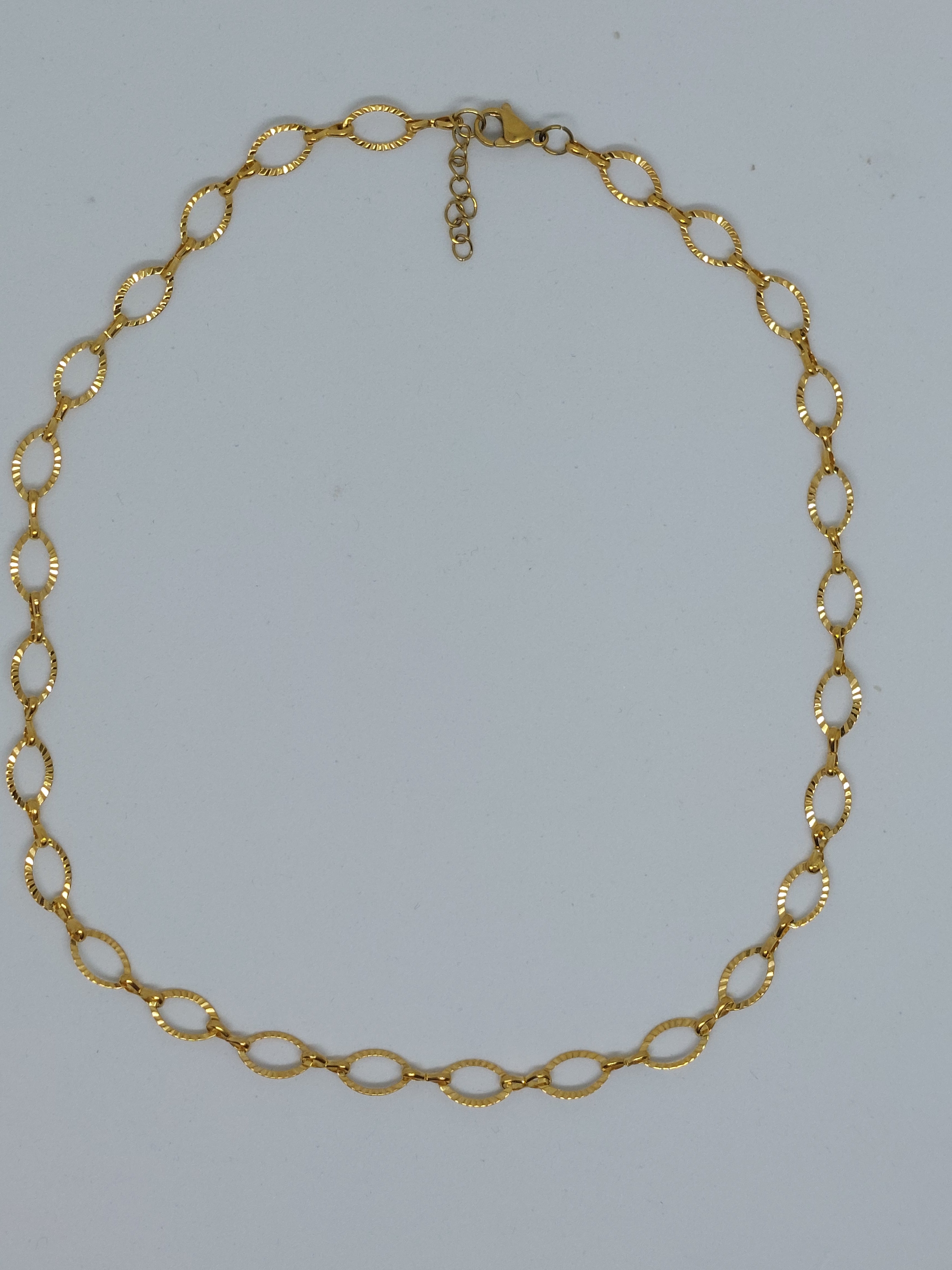 Schakelketting ovaal goudkleurig (RVS)