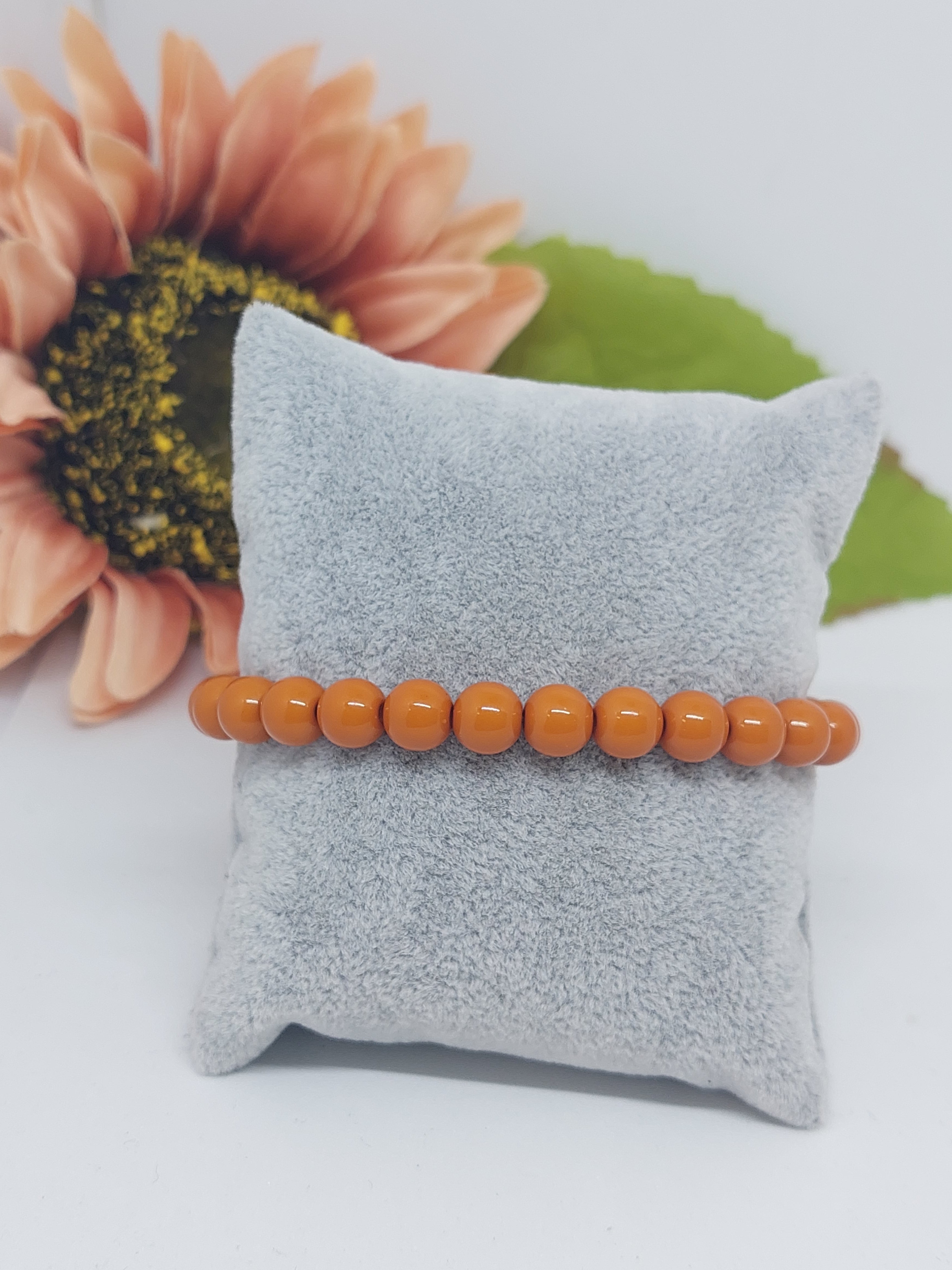 Kralen armband  bruin 8mm