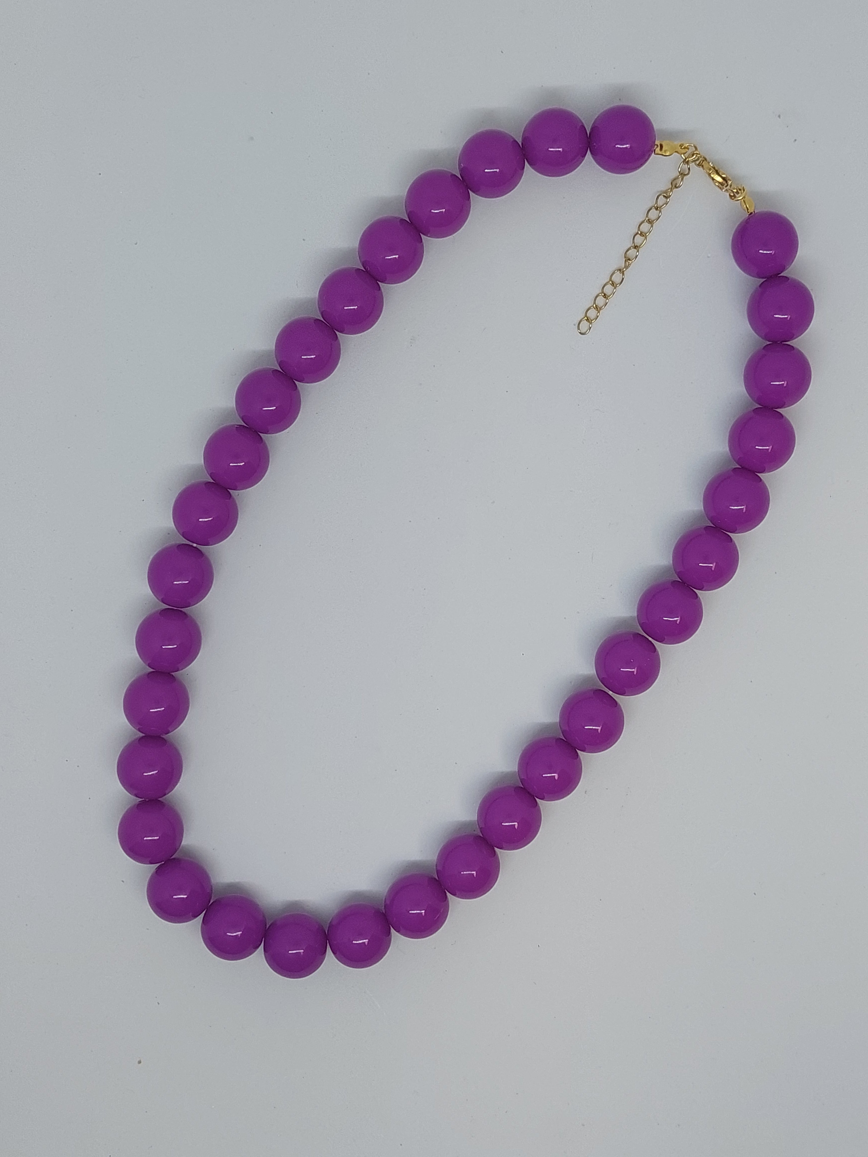 Kralenketting magenta purple