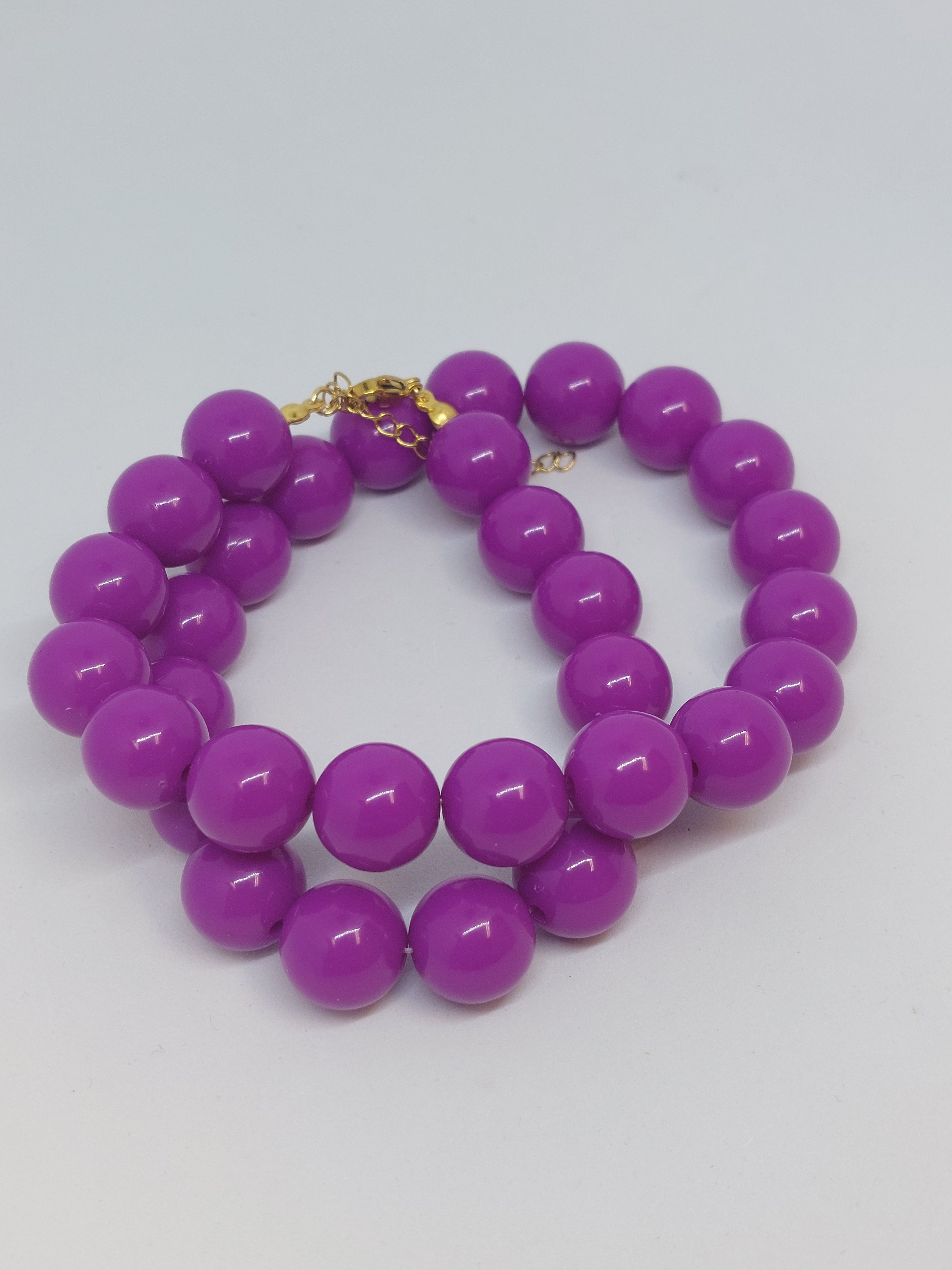 Kralenketting magenta purple