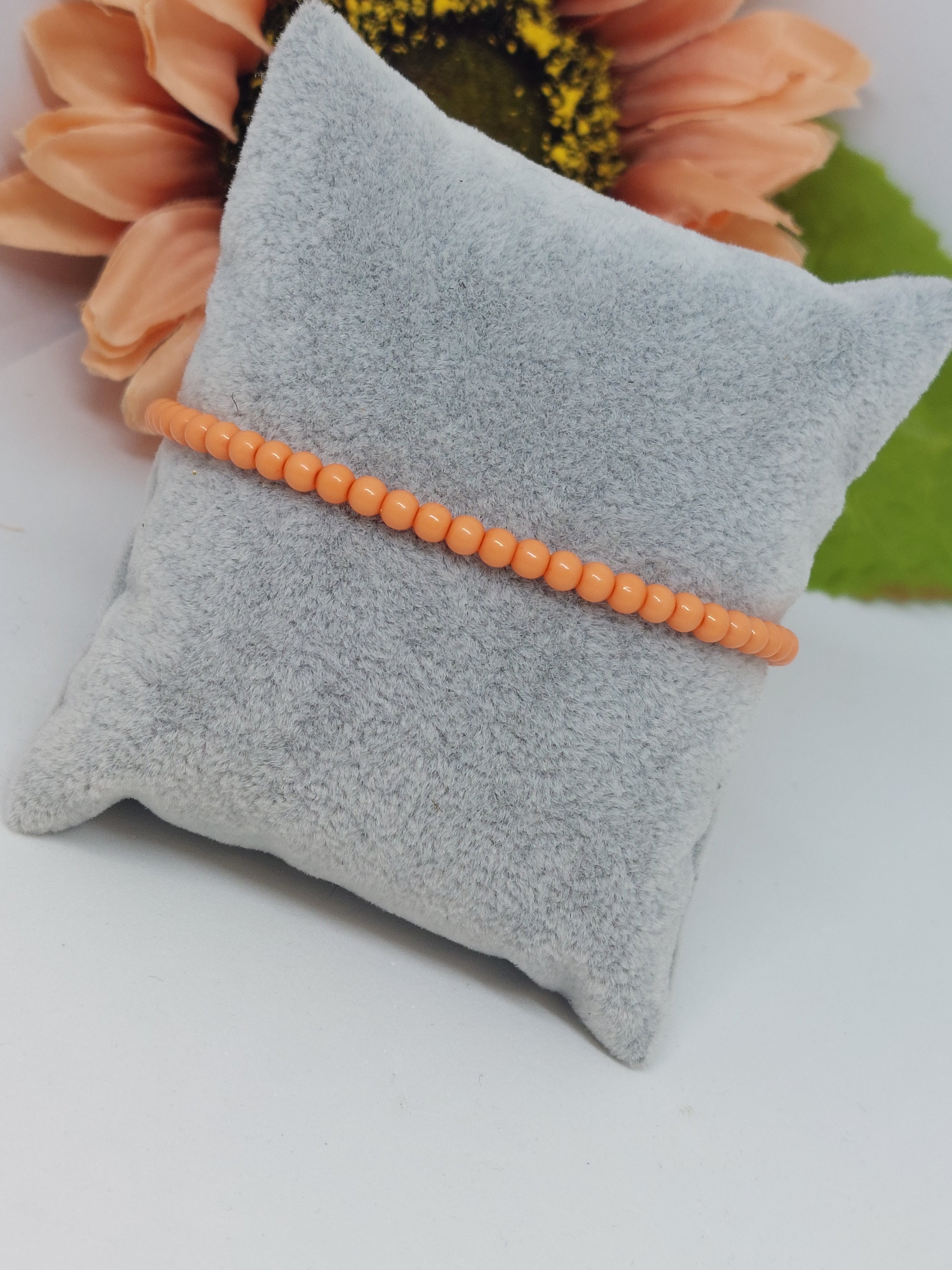 Kralen armband orange/peach