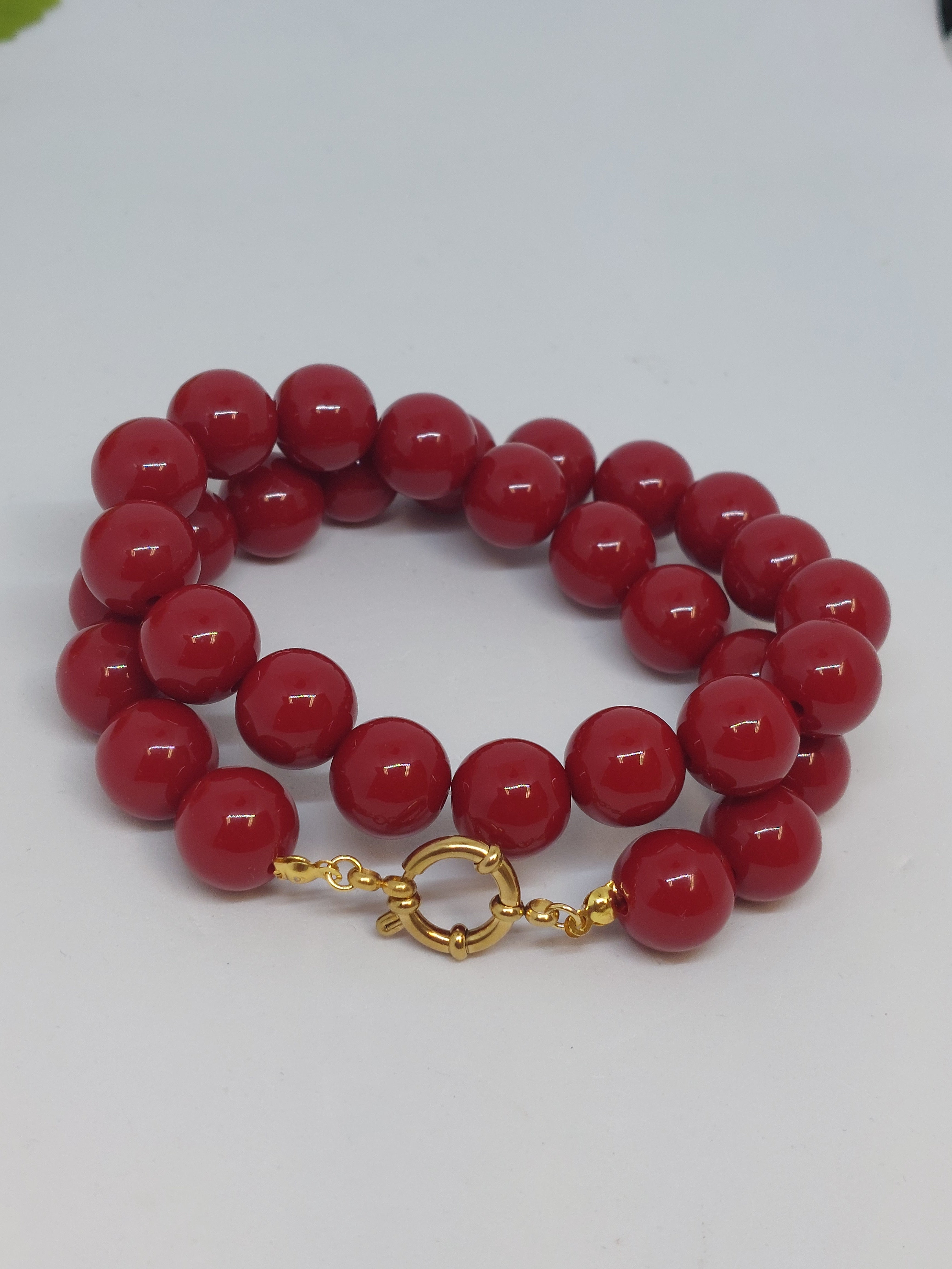 Kralenketting Wine red