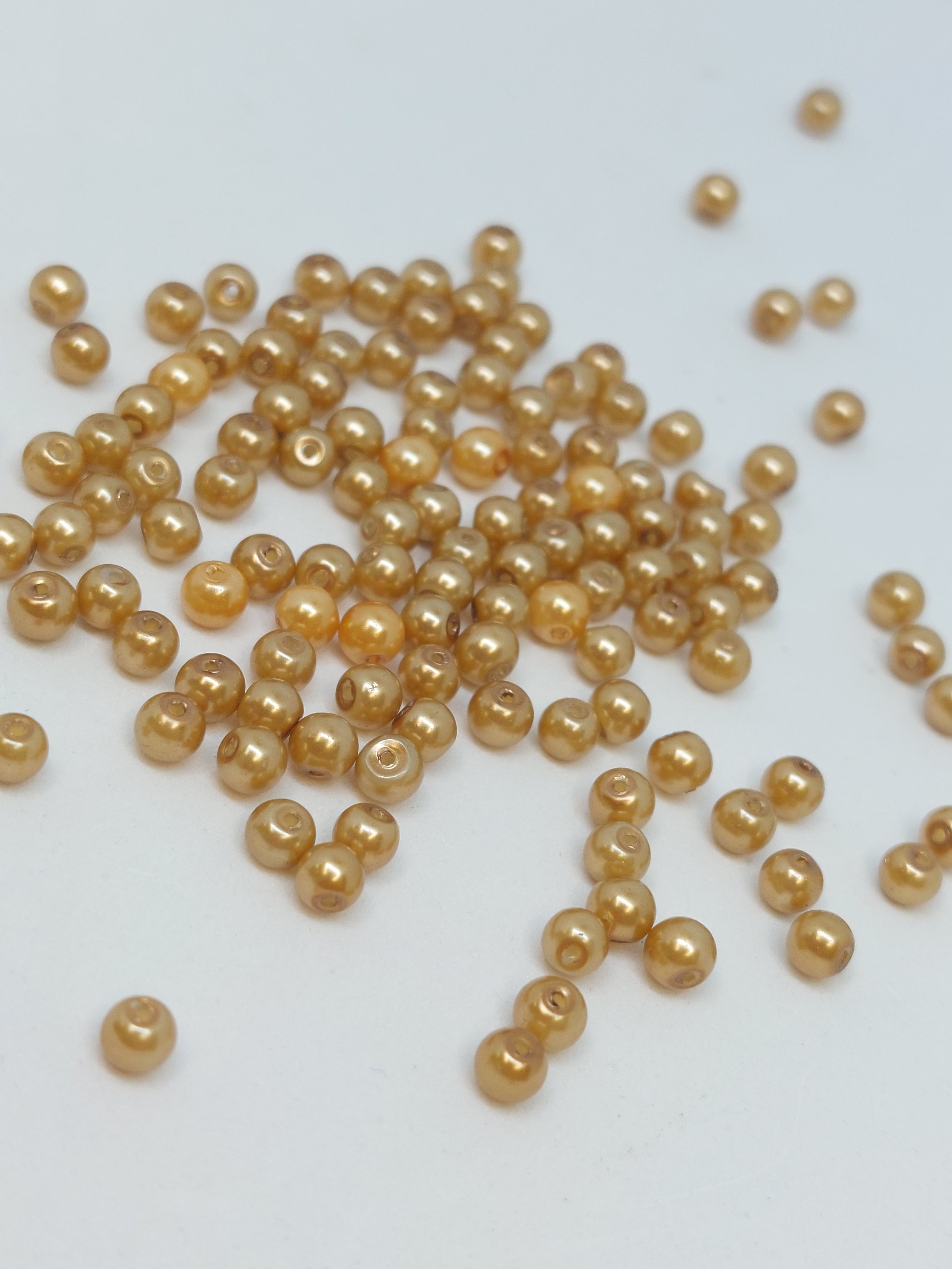 Glasparel bruin/goud 4mm