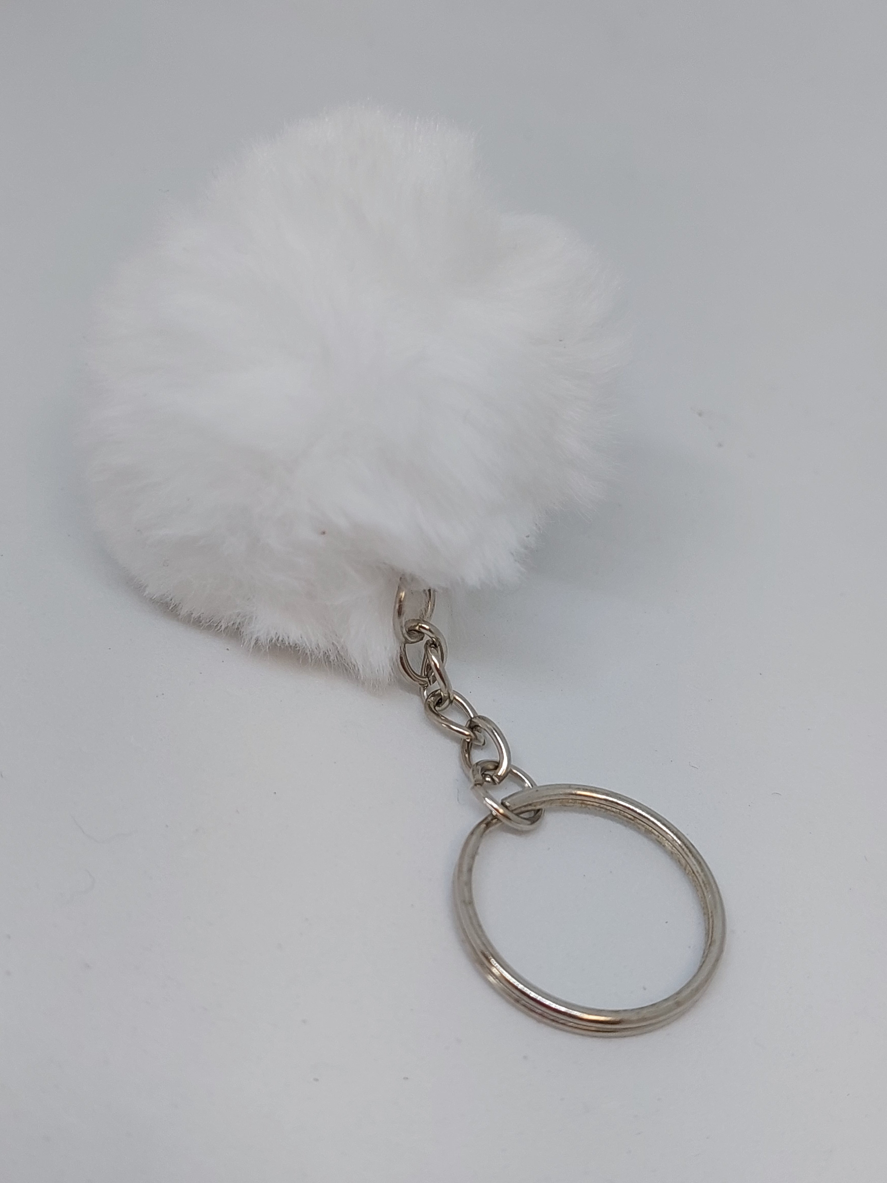 Sleutelhanger pluche Wit