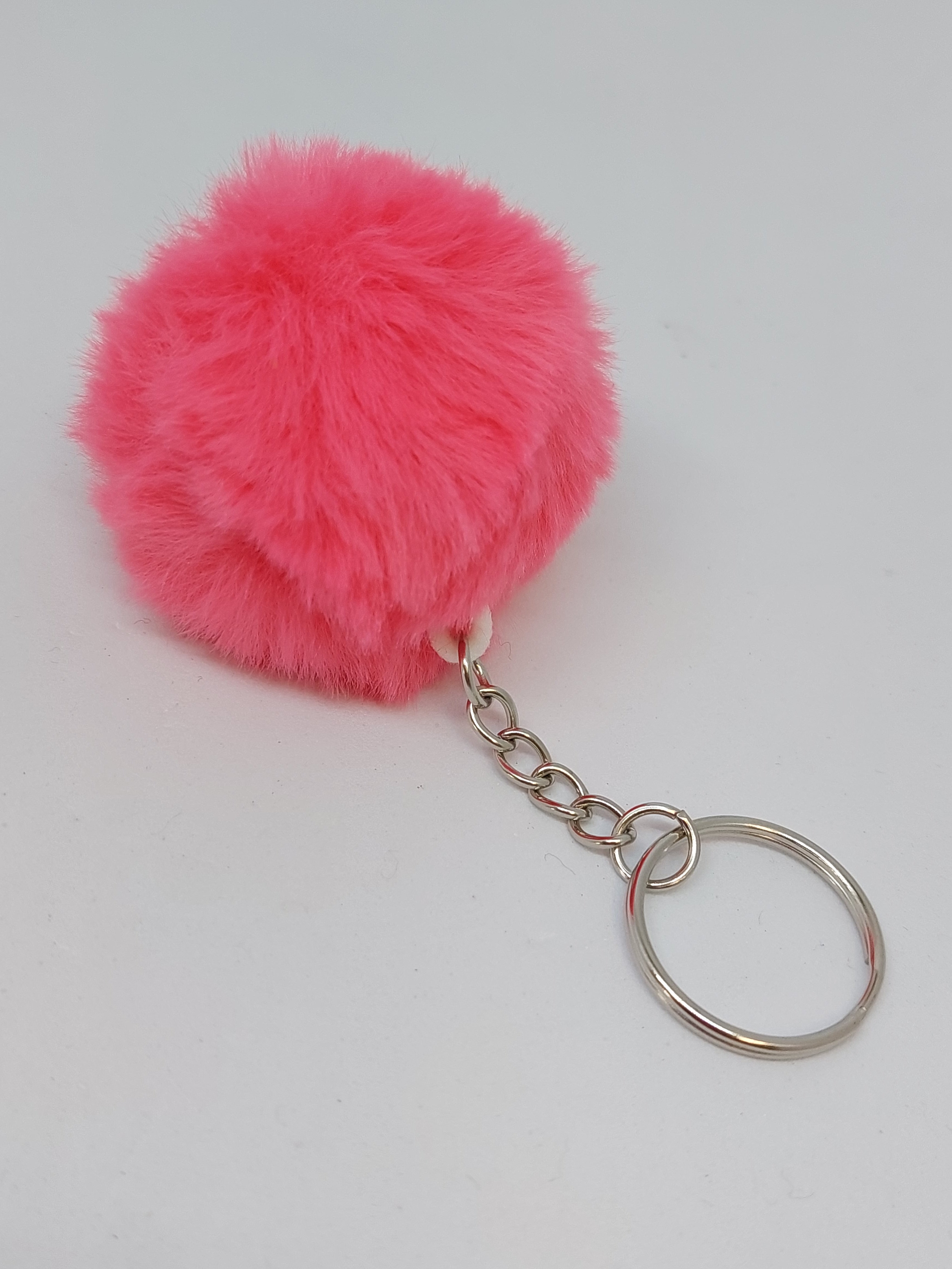 Sleutelhanger pluche Neon roze