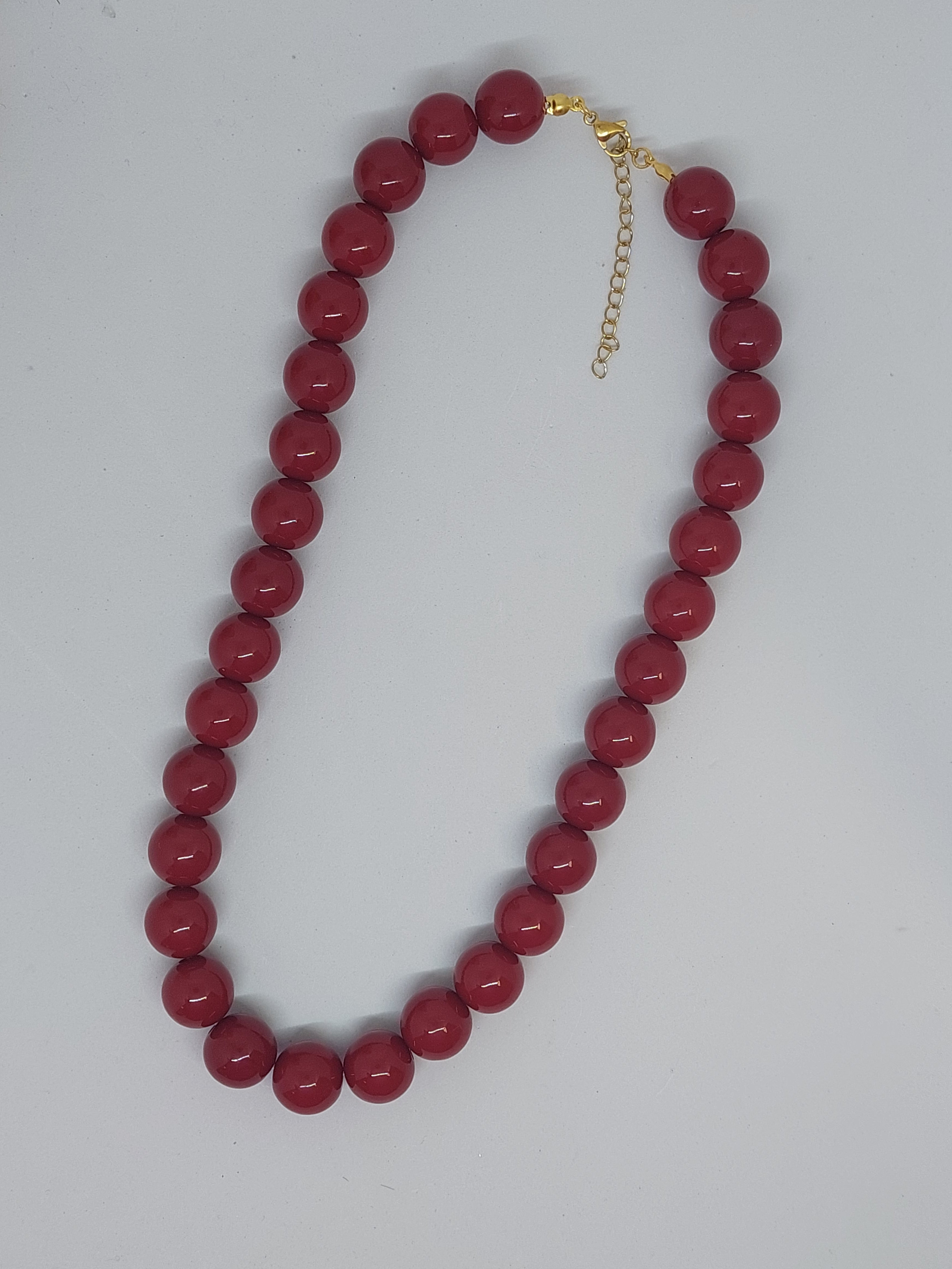Kralenketting Wine red