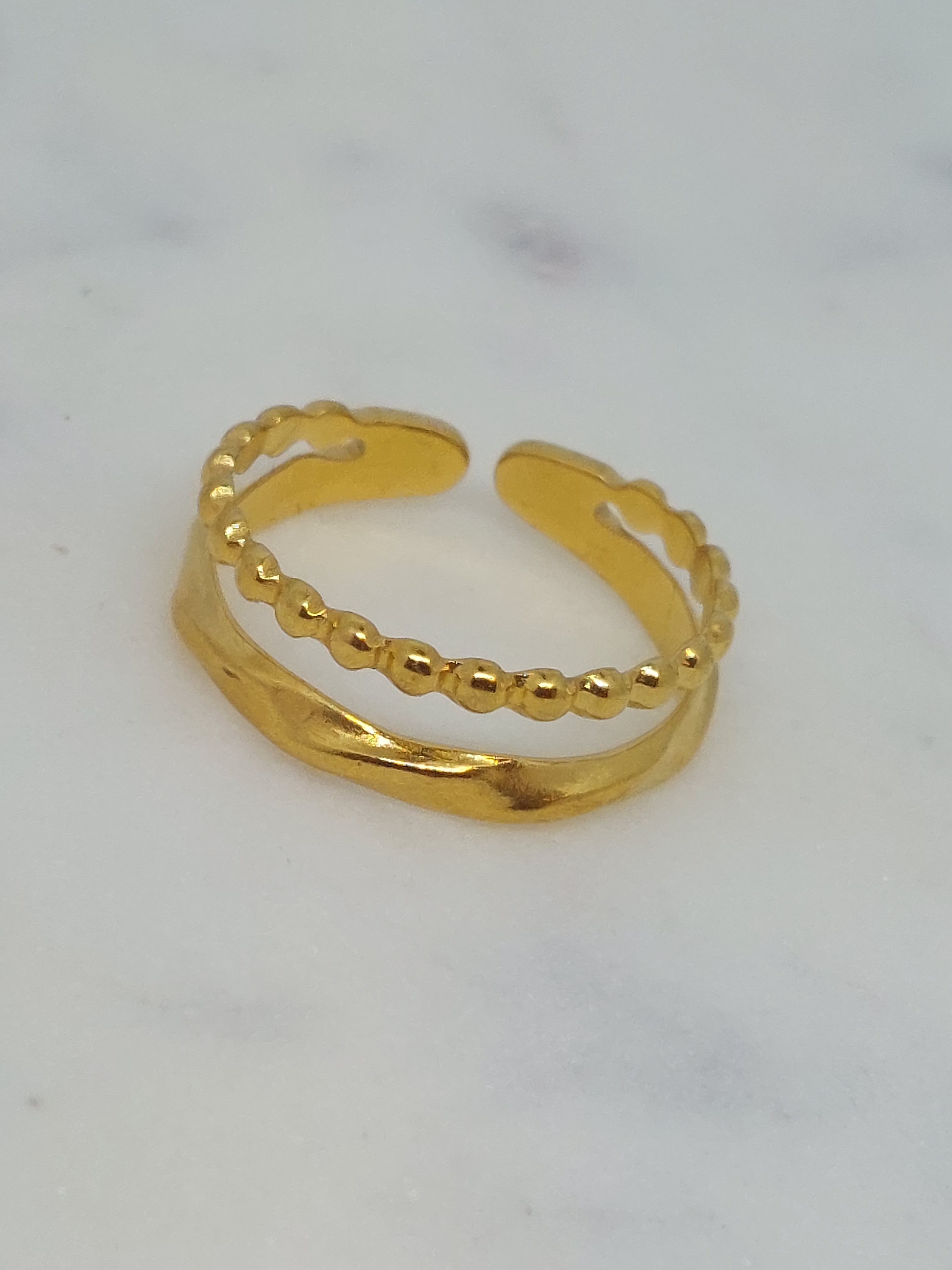 Ring dubbel goudkleurig (RVS)