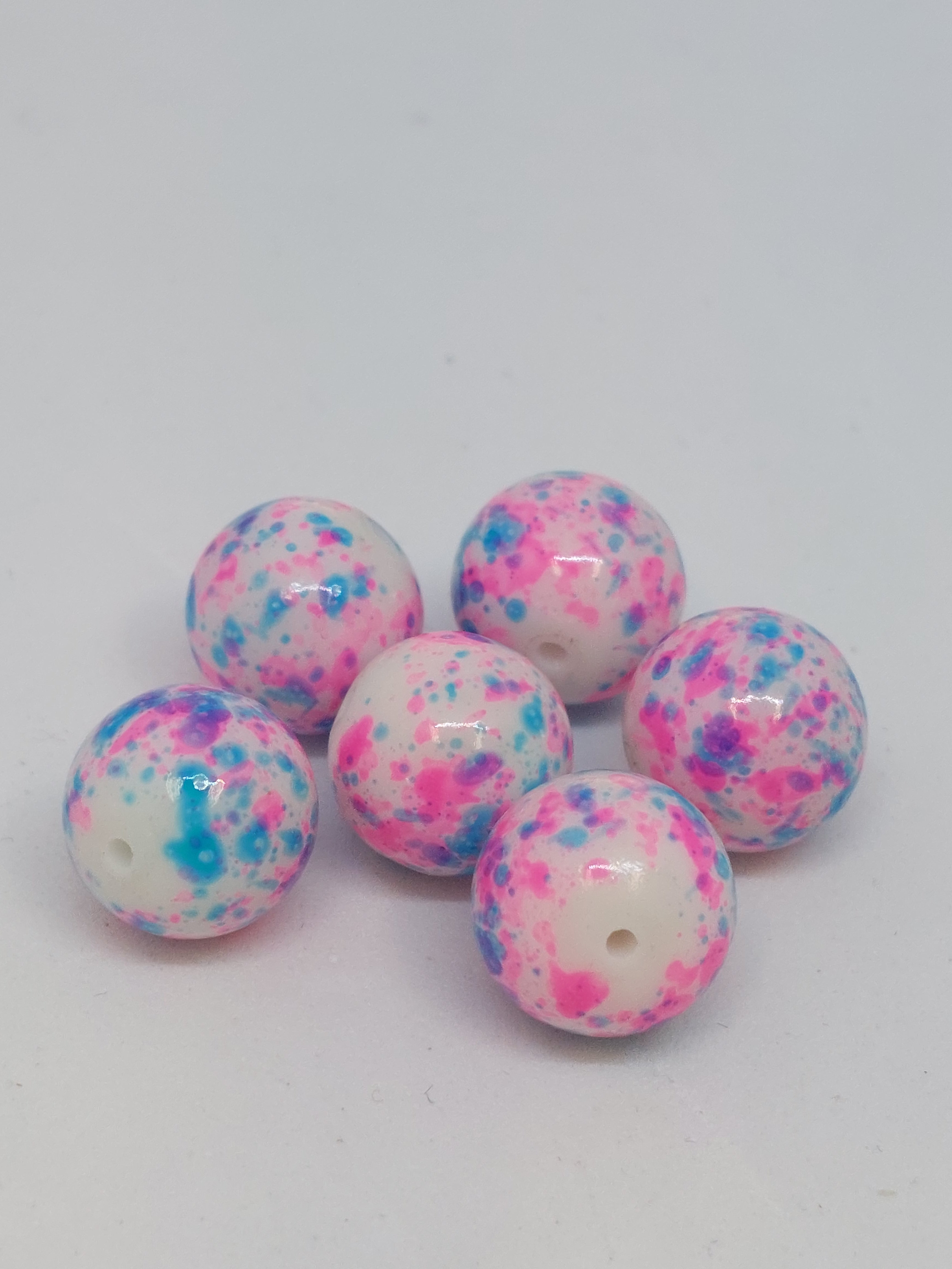 Glaskraal Spetter roze/blauw