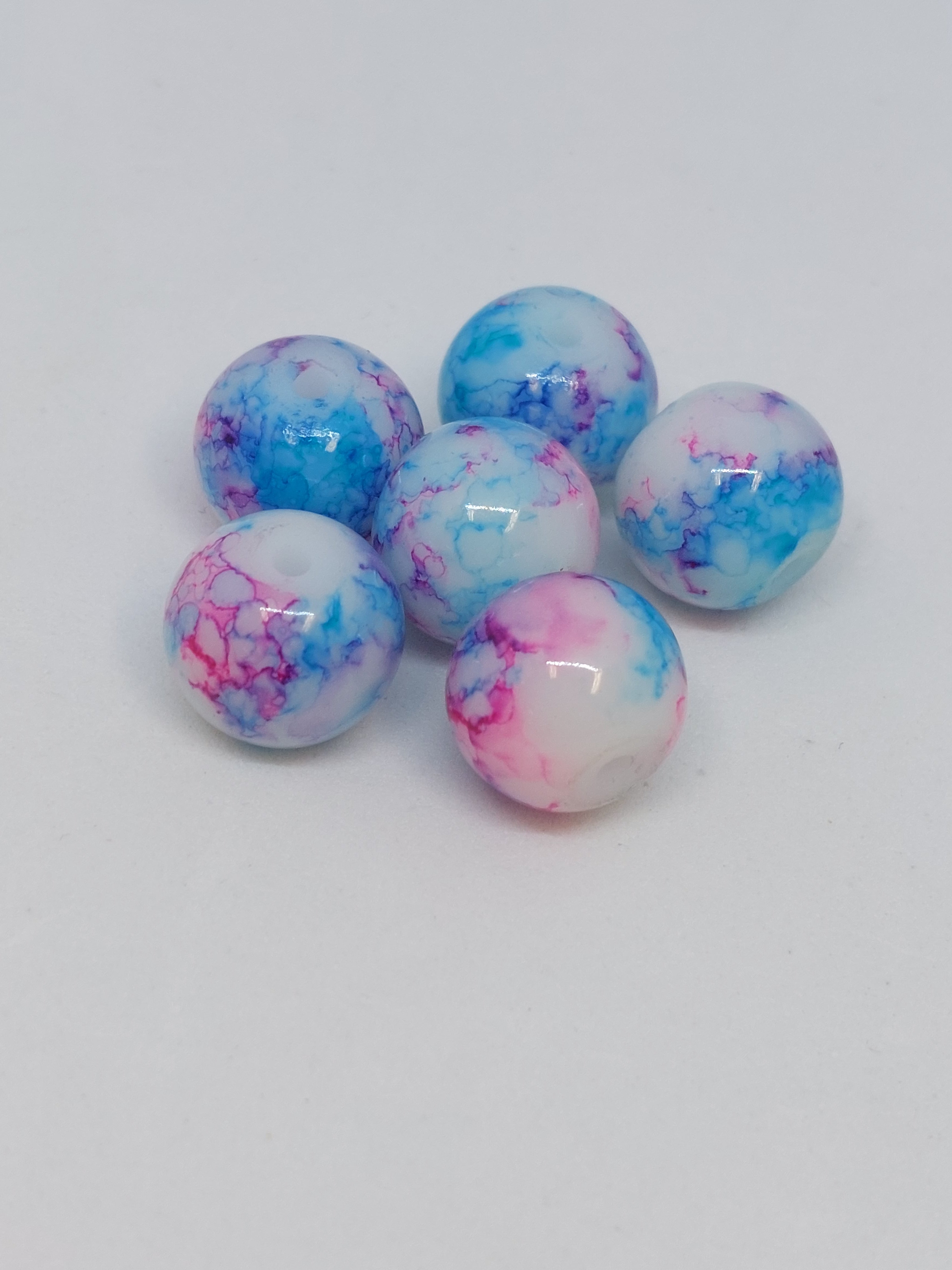 Glaskraal Cracle blauw/roze/paars