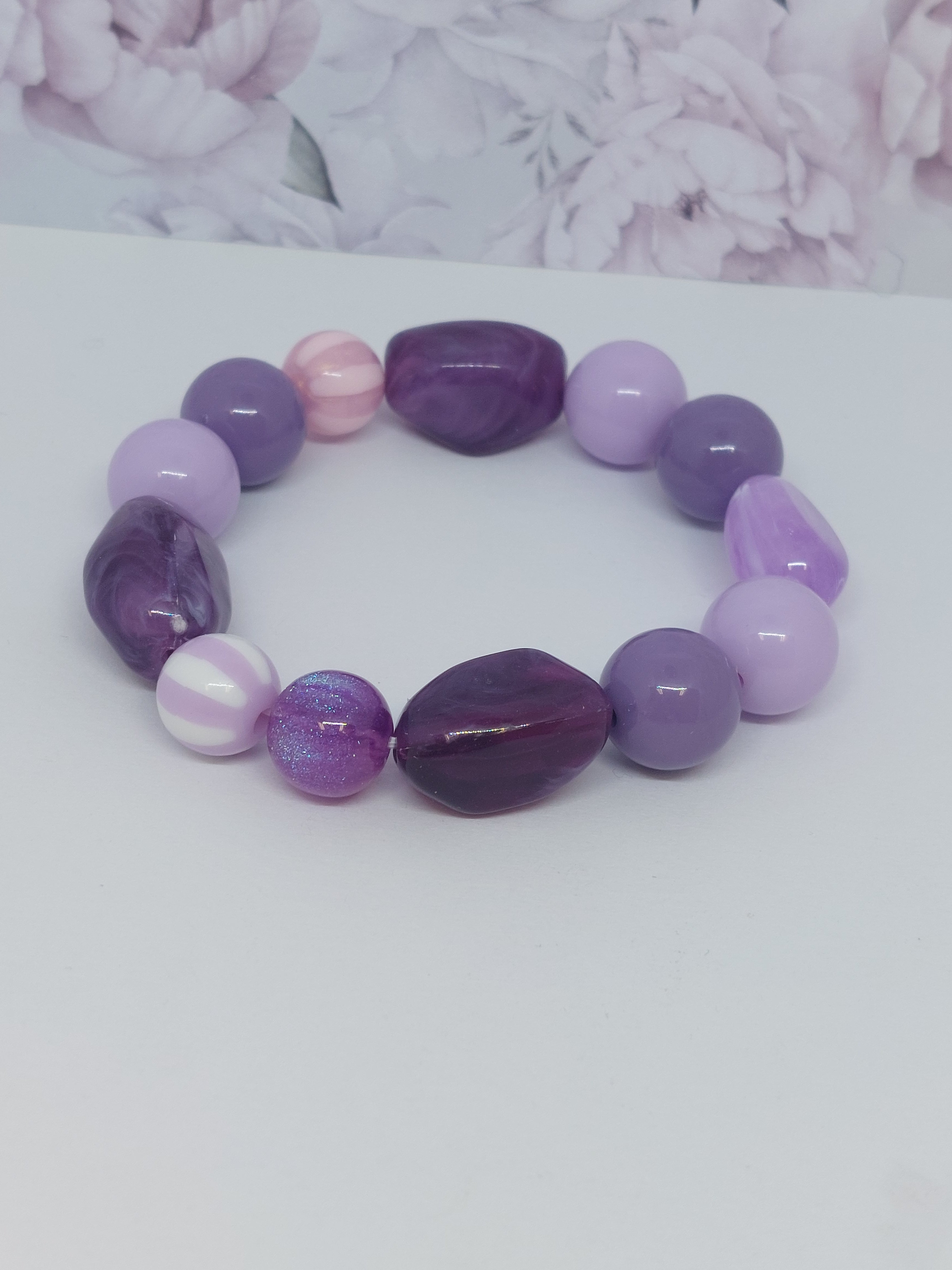 Kralen armband Mix paars