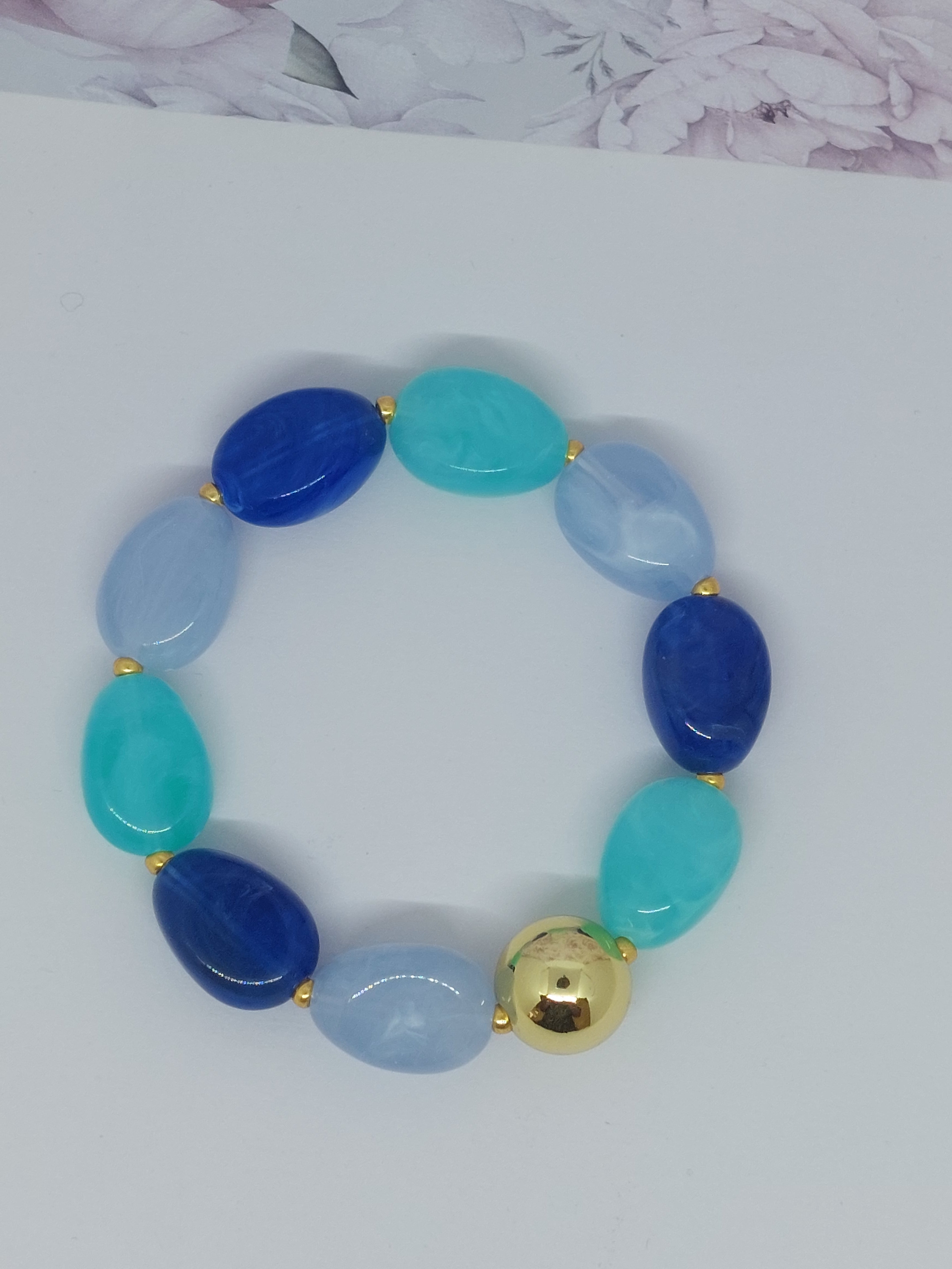 Kralen armband Blauw/zeegroen