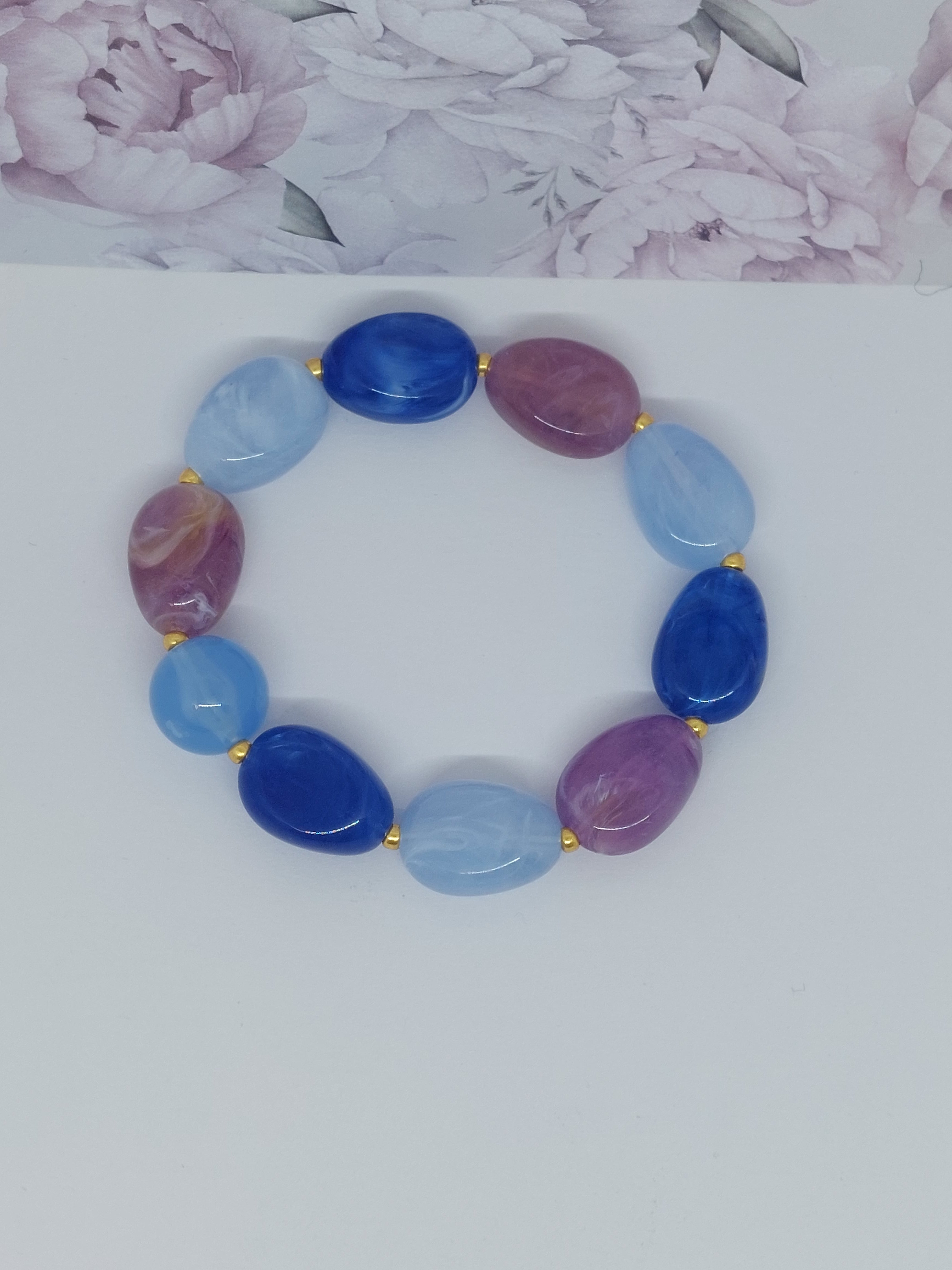 Kralen armband Blauw/paars