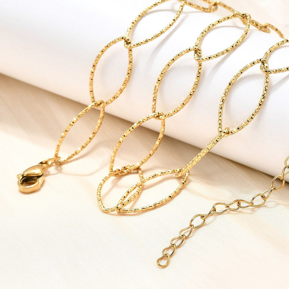 Ketting Horse eye goud (RVS)