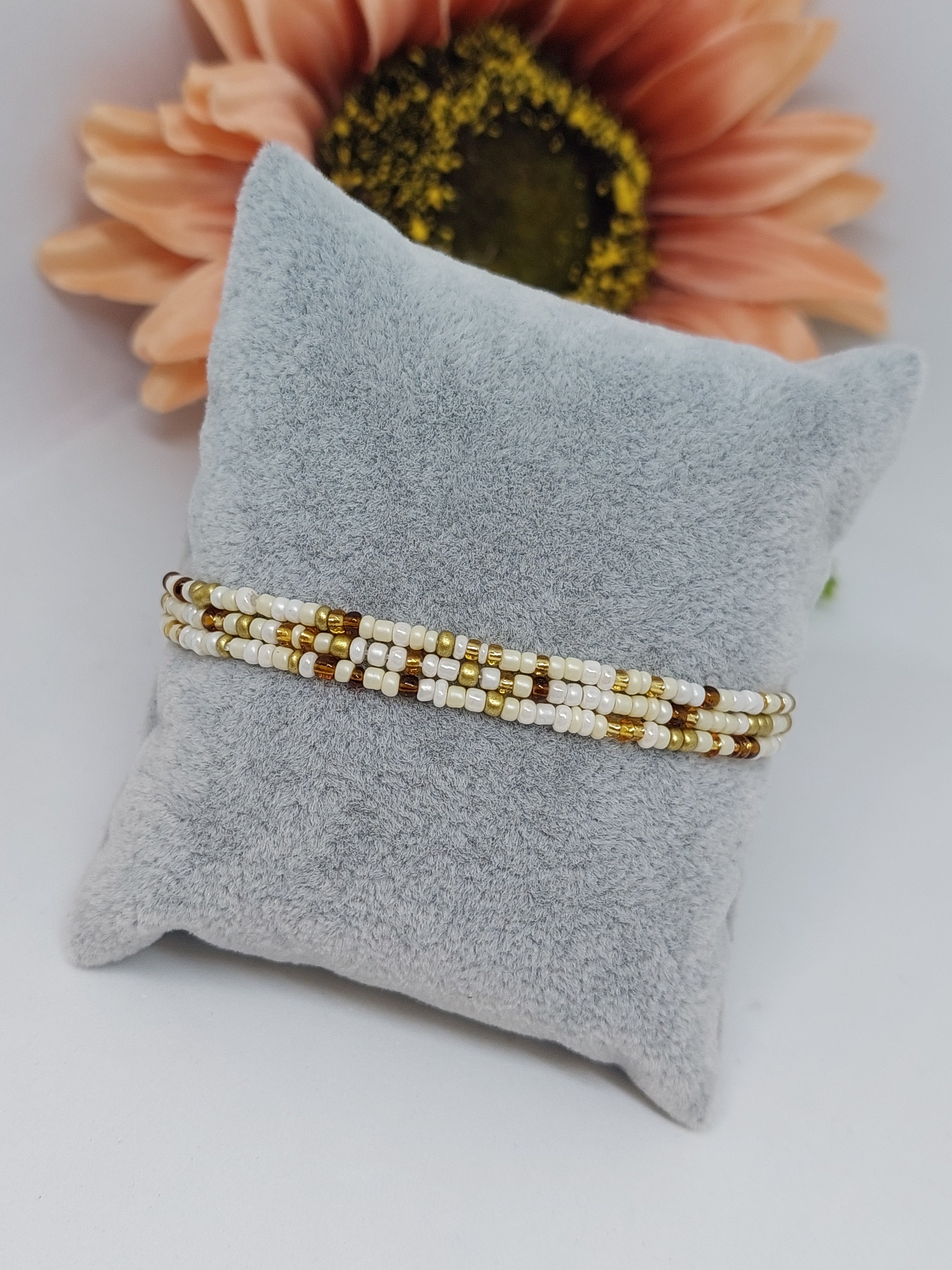 Armbandjes set Bruin/creme