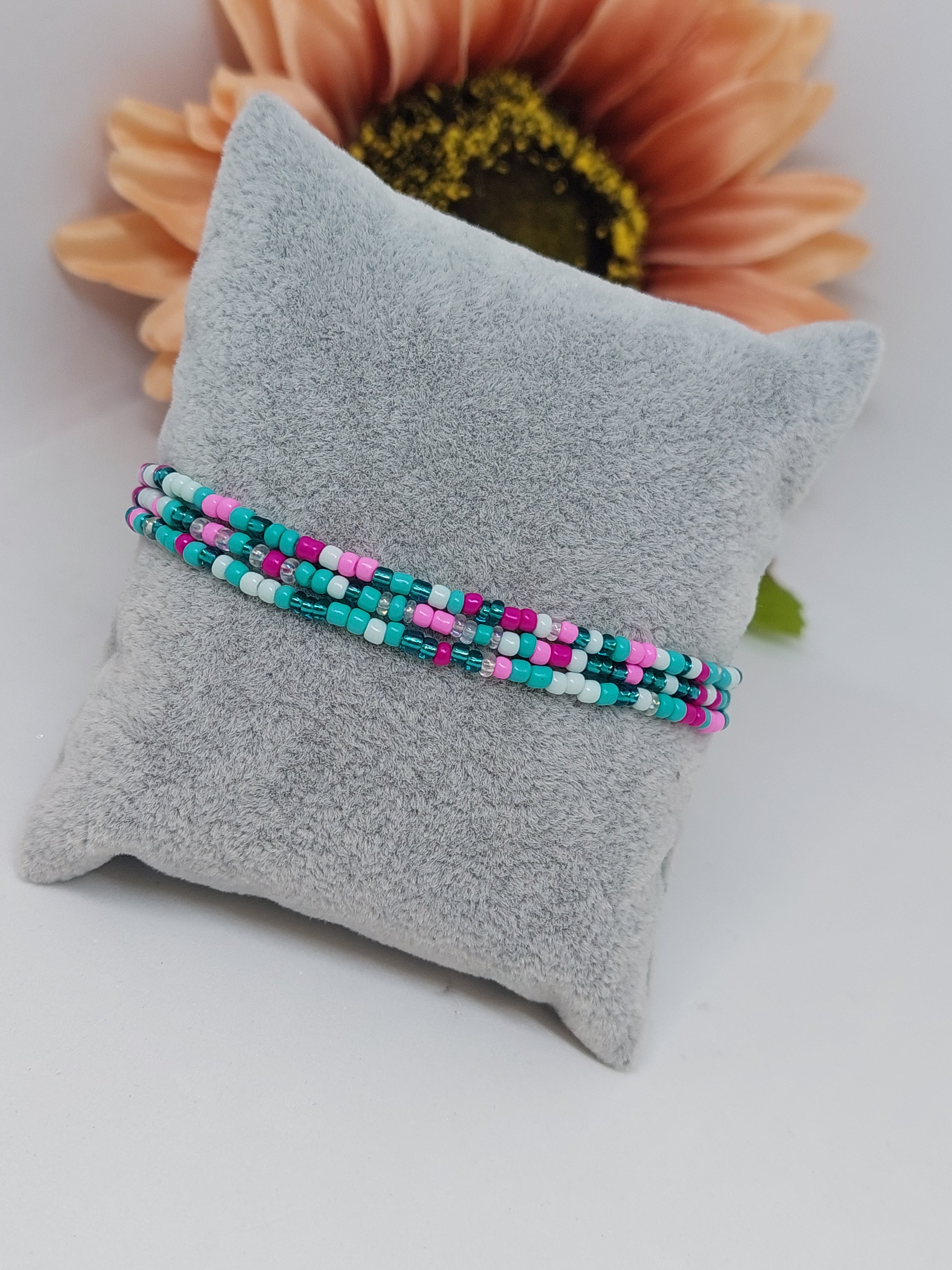Armbandjes set zeegroen/roze