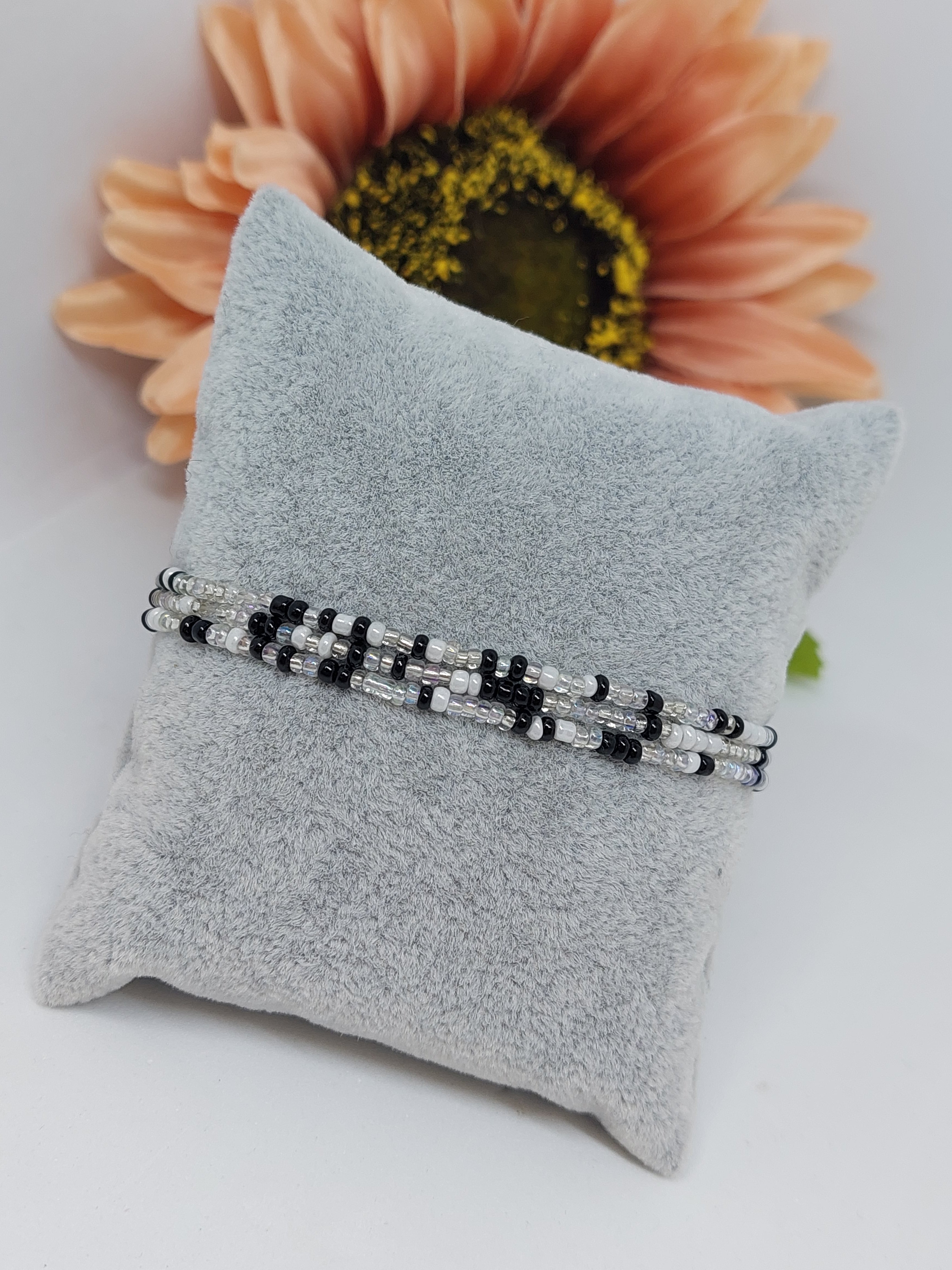 Armbandjes set zwart/doorzichtig