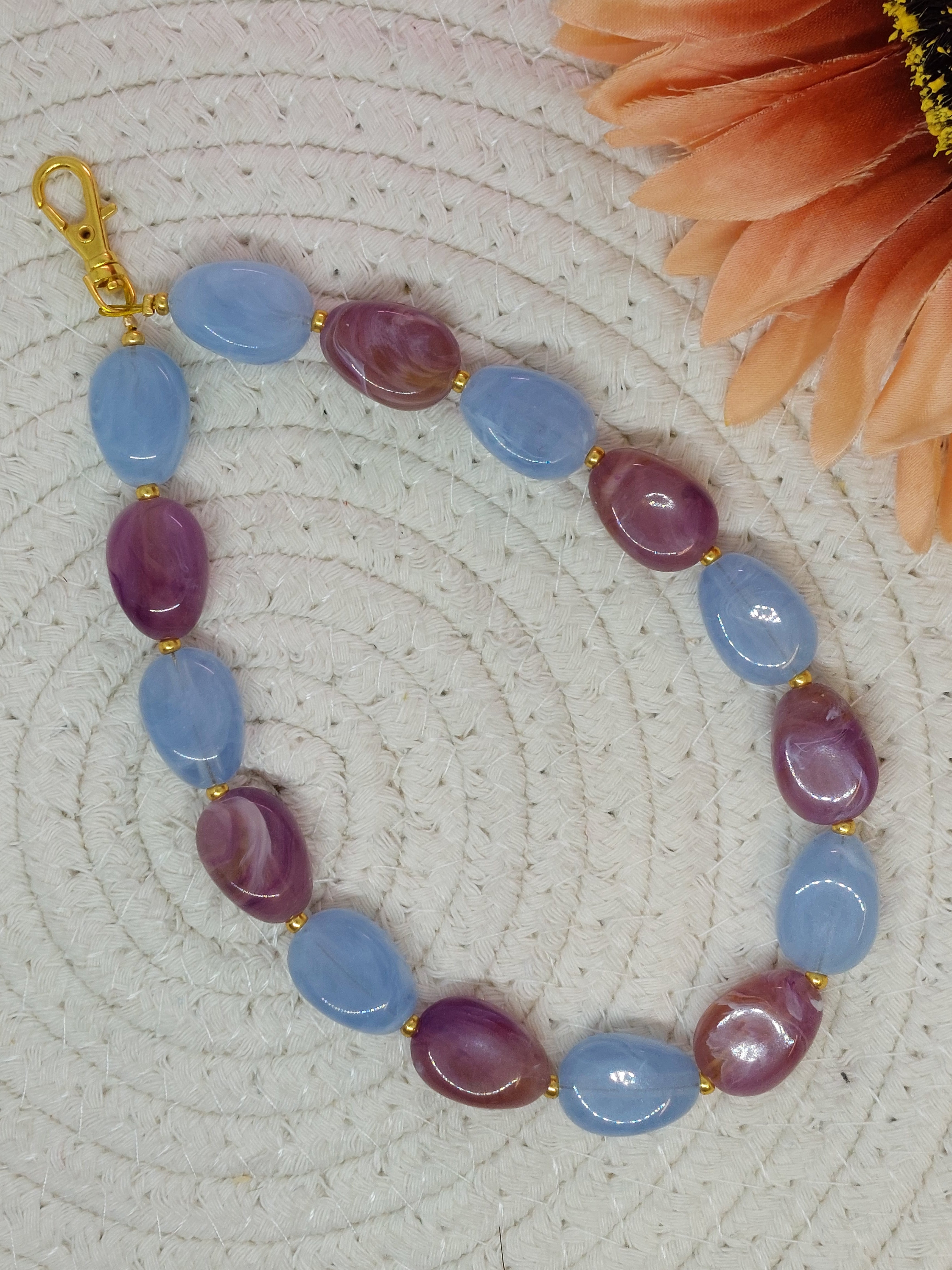 Telefoon koord Paars/licht blauw