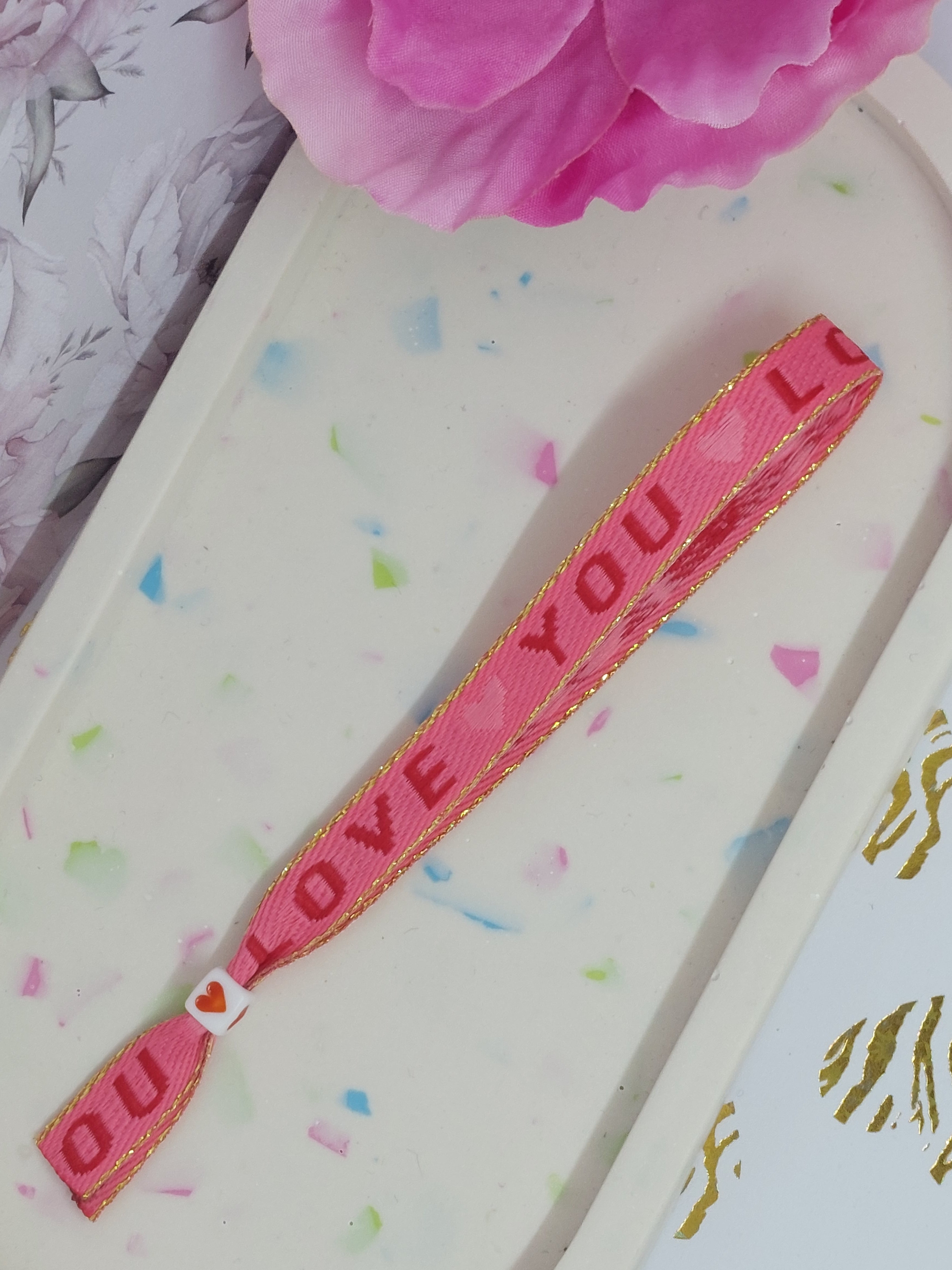 Lintarmbandje "love you"