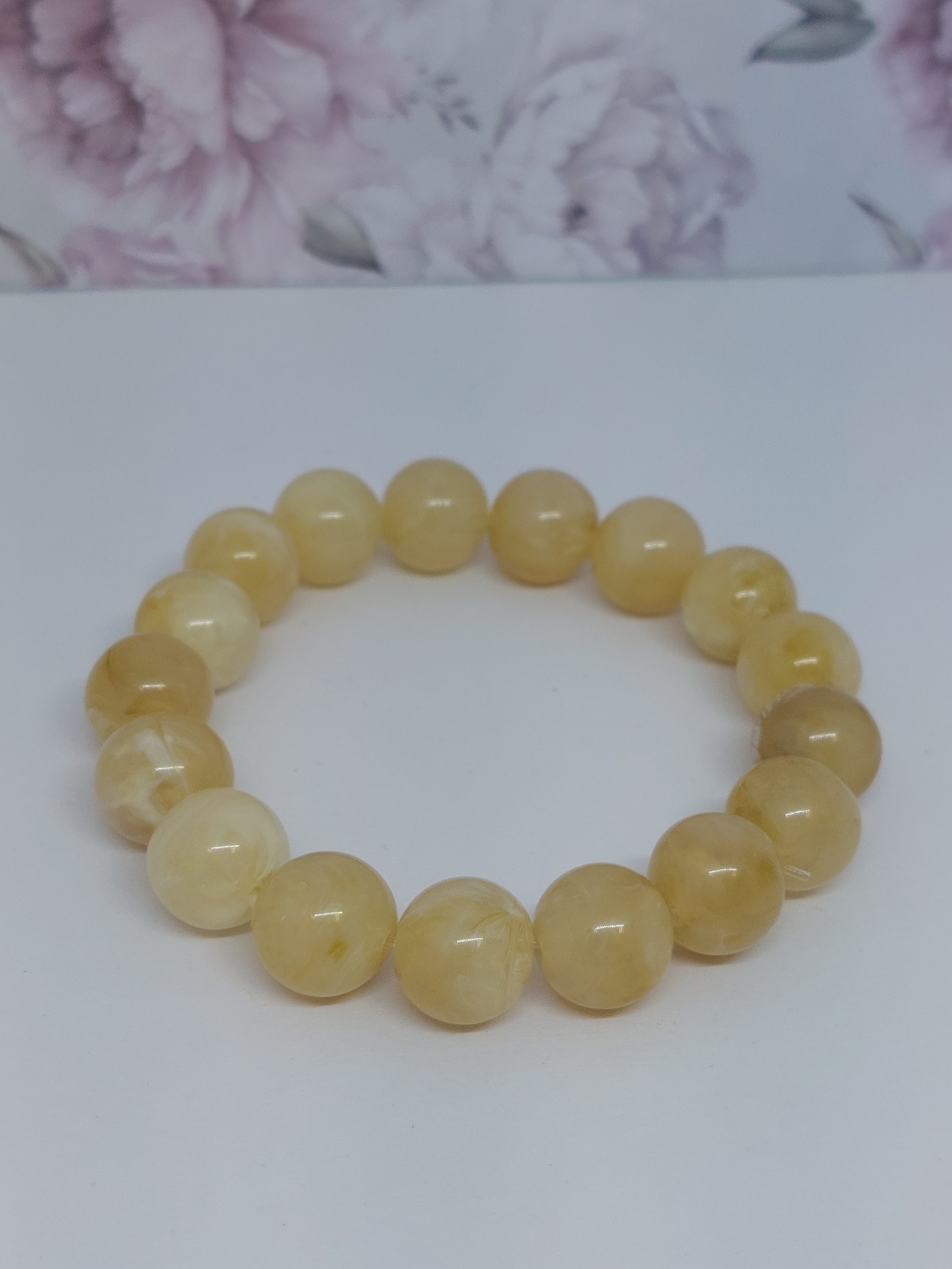 Kralen armband Marble ecru