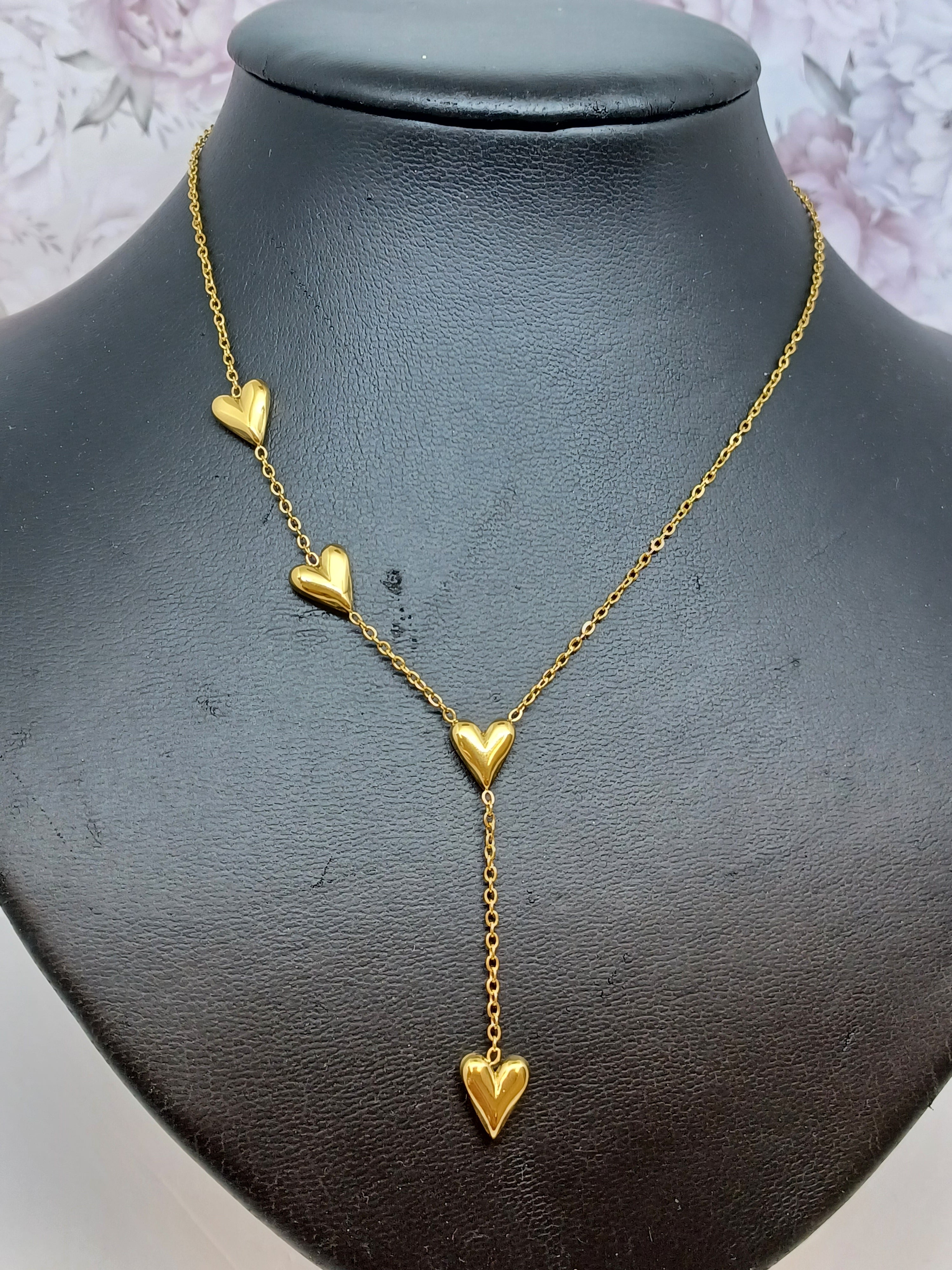 Ketting Hartjes RVS Goudkleurig