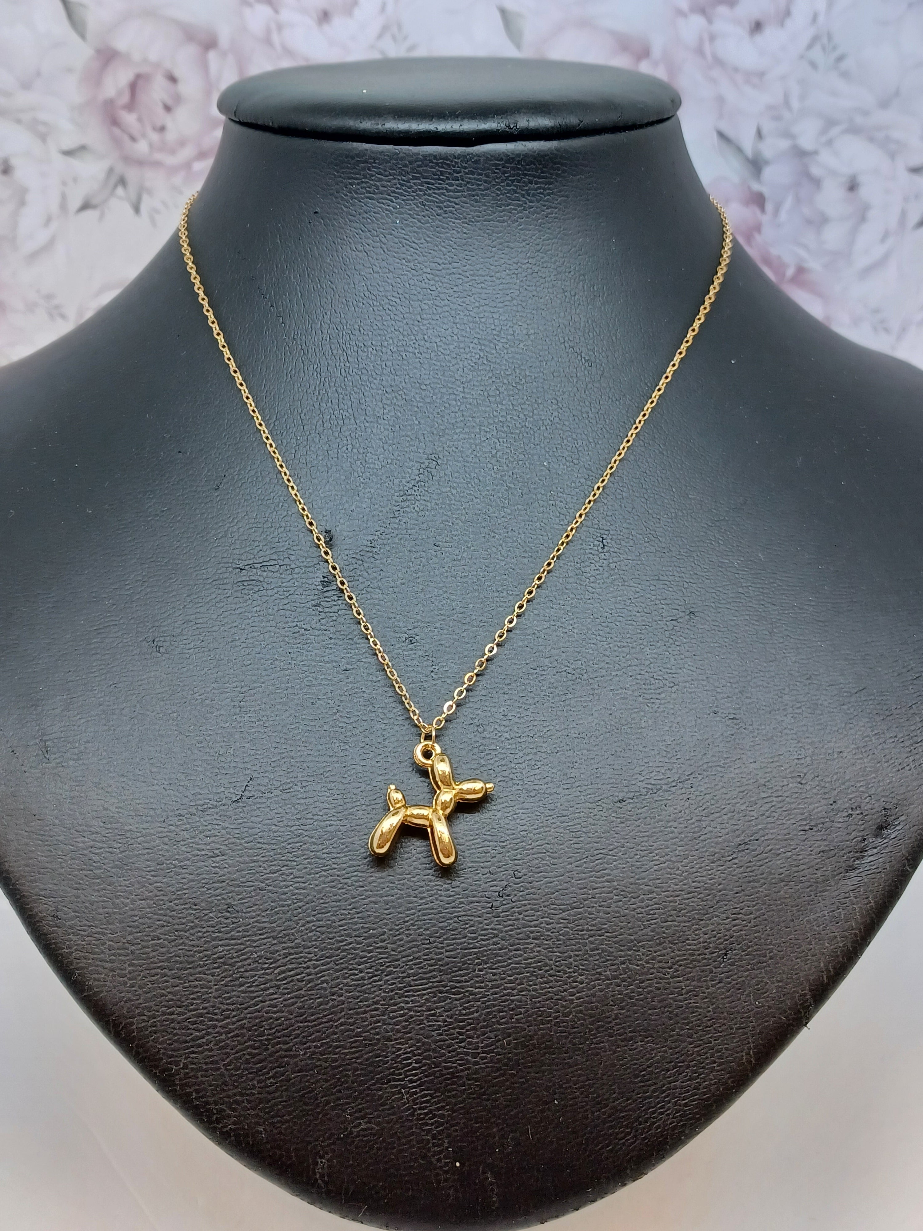 Ketting Ballonenhondje RVS Goudkleurig