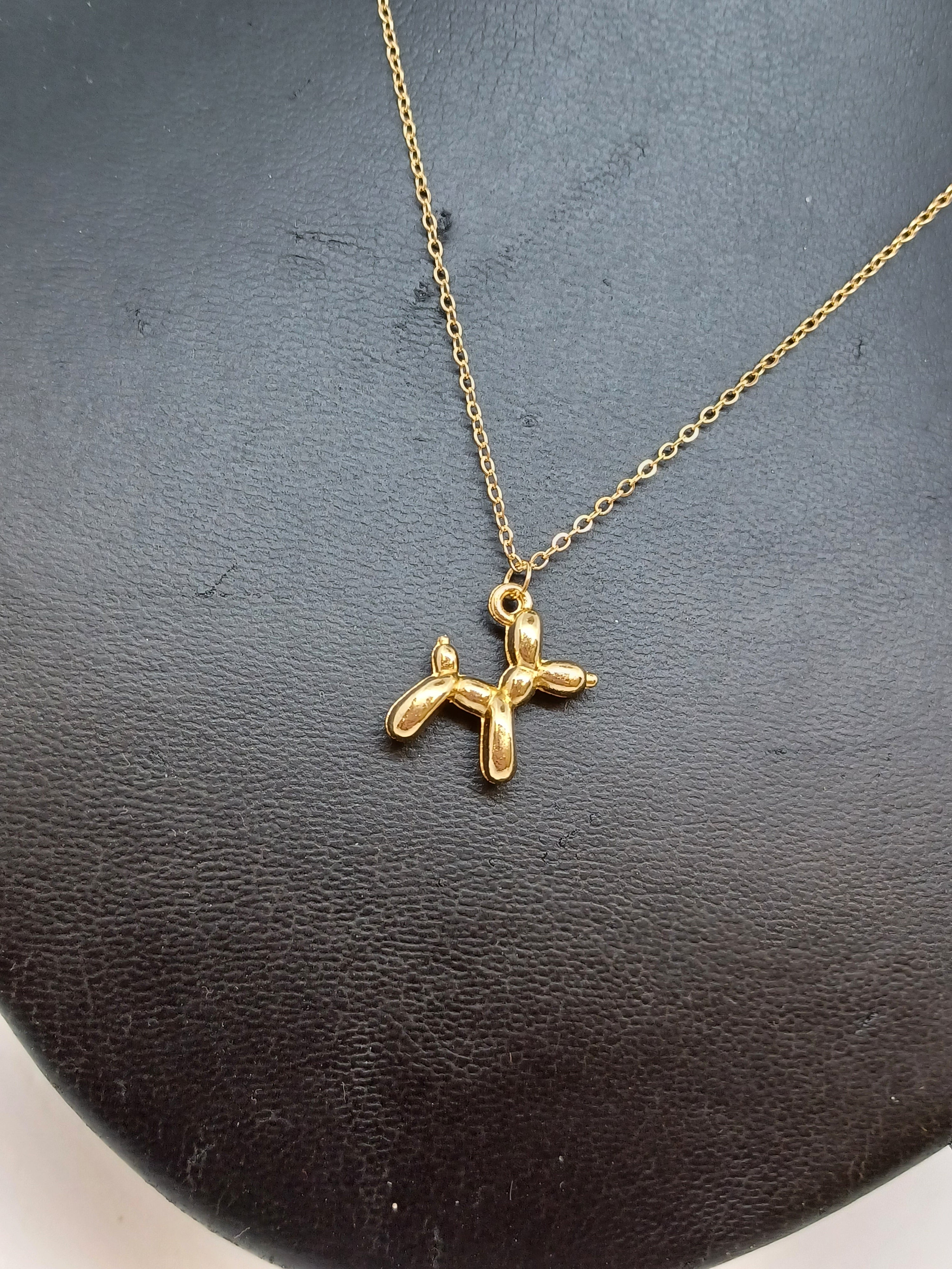 Ketting Ballonenhondje RVS Goudkleurig