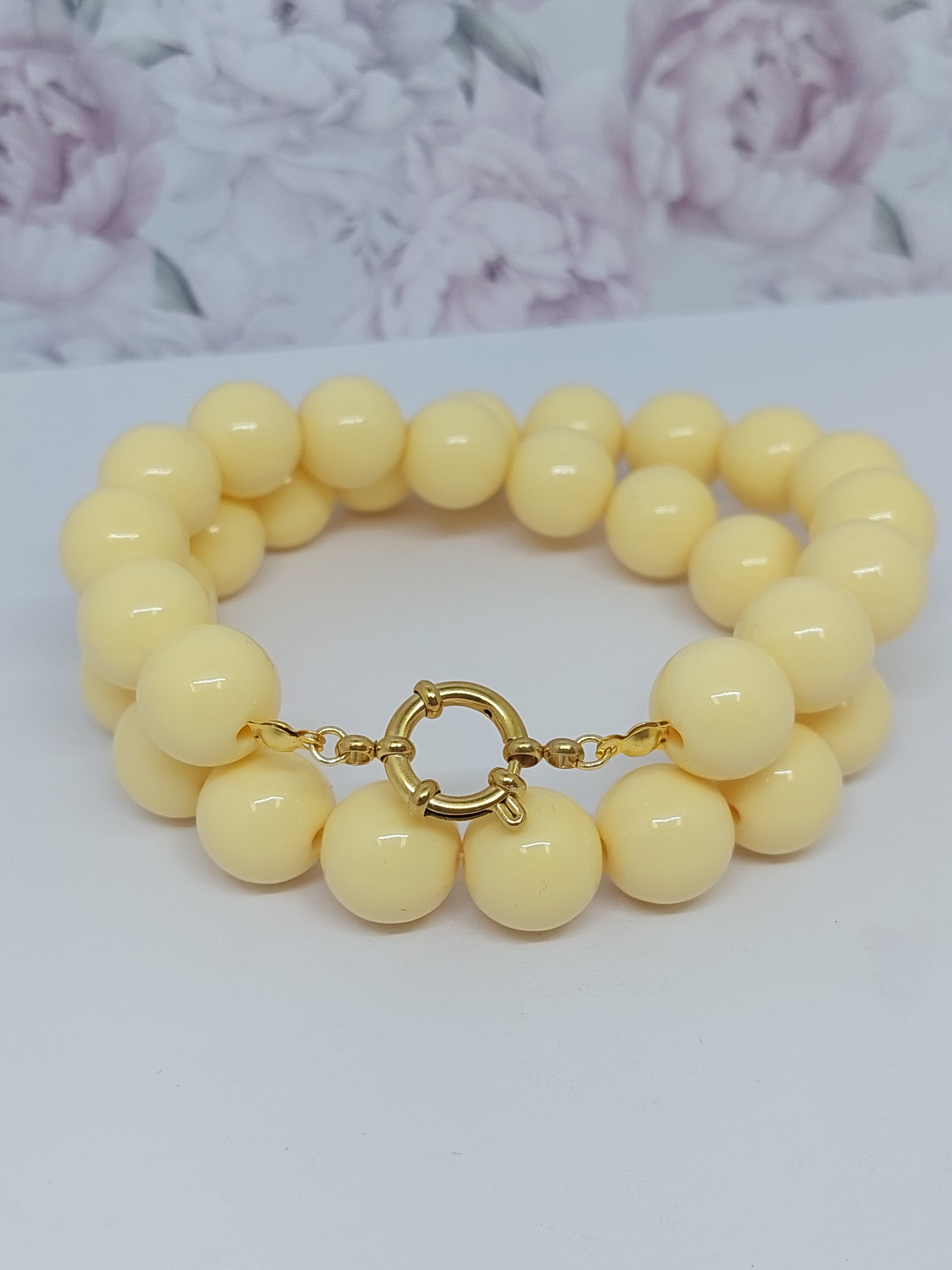 Kralenketting Pastel yellow