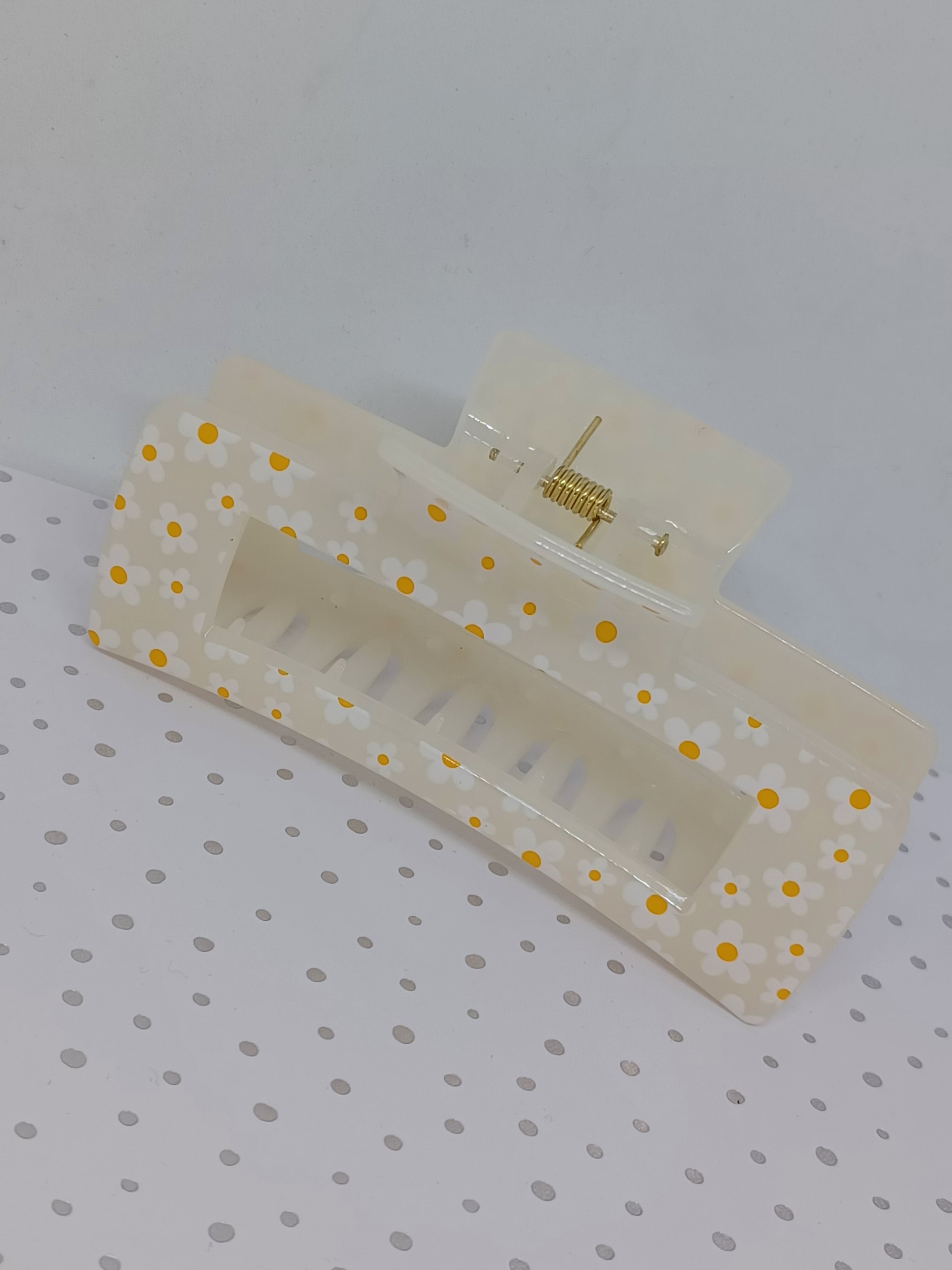 Haarklem Bloemetjes Creme